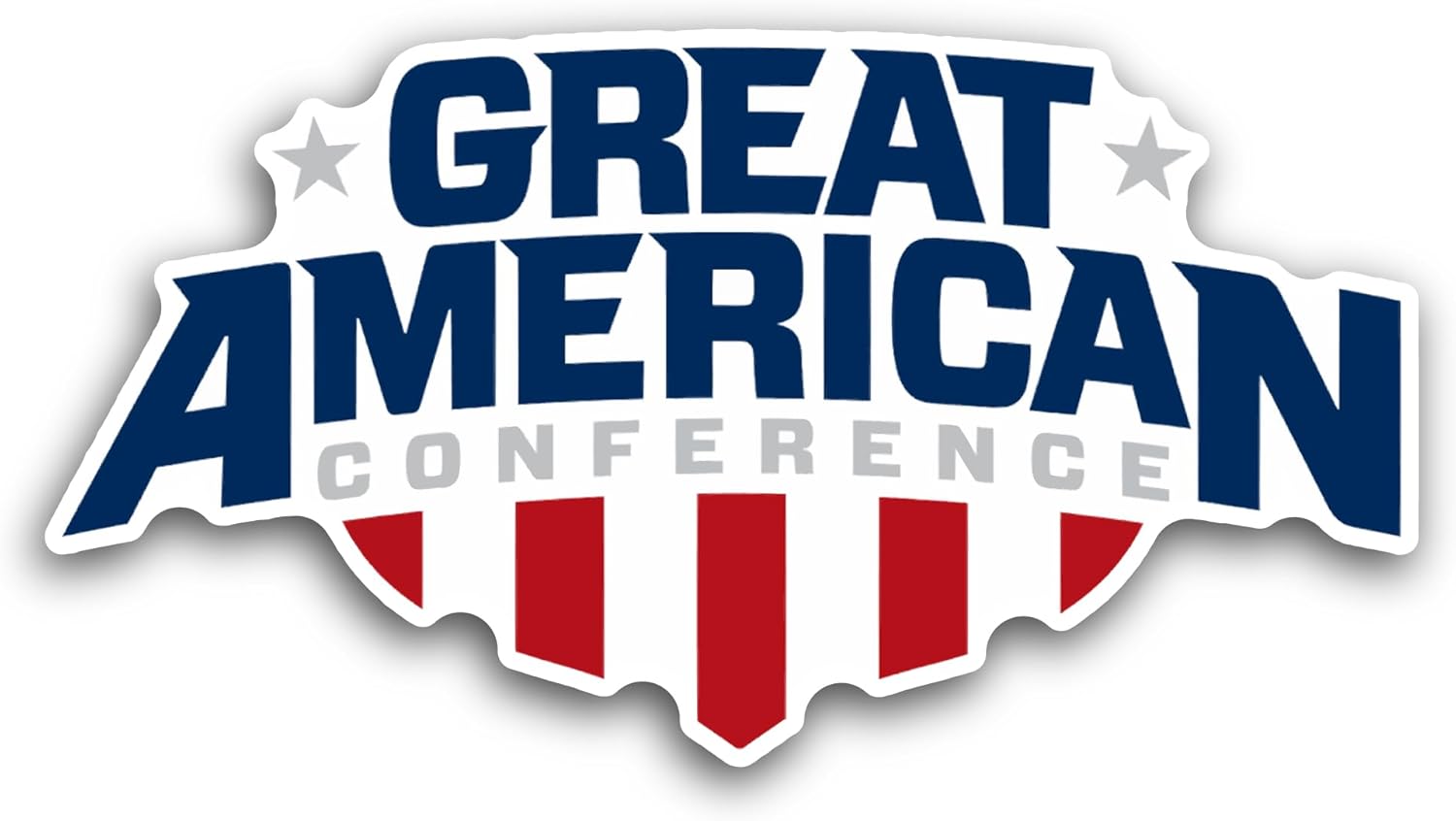 2 (Pieces) 3" and 5" Great Americ@n Conference Logo Decal Sticker, Waterproof Vinyl Decals for Many Purpose Like Cars, Trucks, Laptops, Phones, Windows and More
