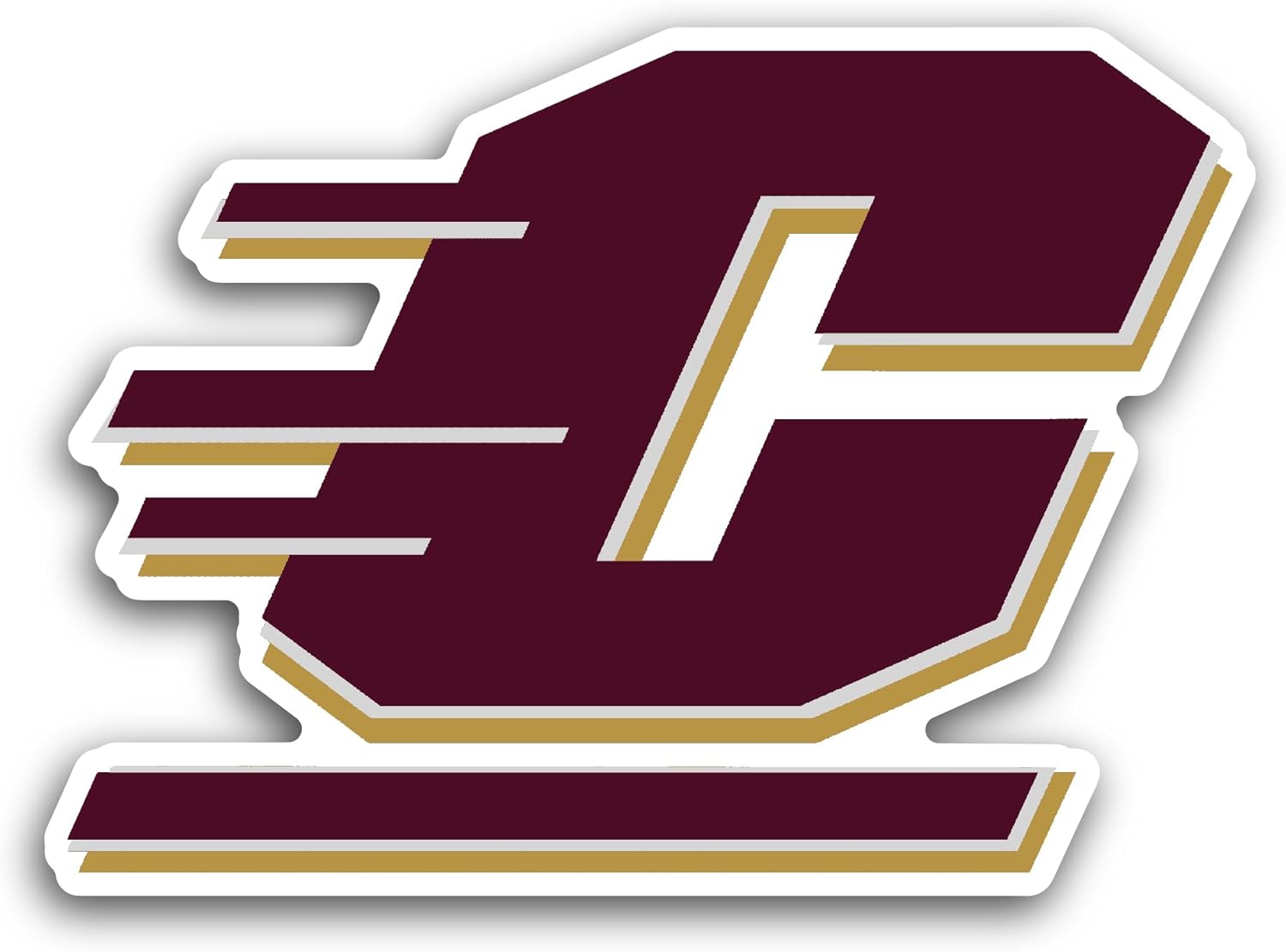 2 (Pieces) 3" and 5" Central M1chigan University Sticker, Waterproof Vinyl Decals for Many Purpose Like Cars, Trucks, Laptops, Phones, Windows and More