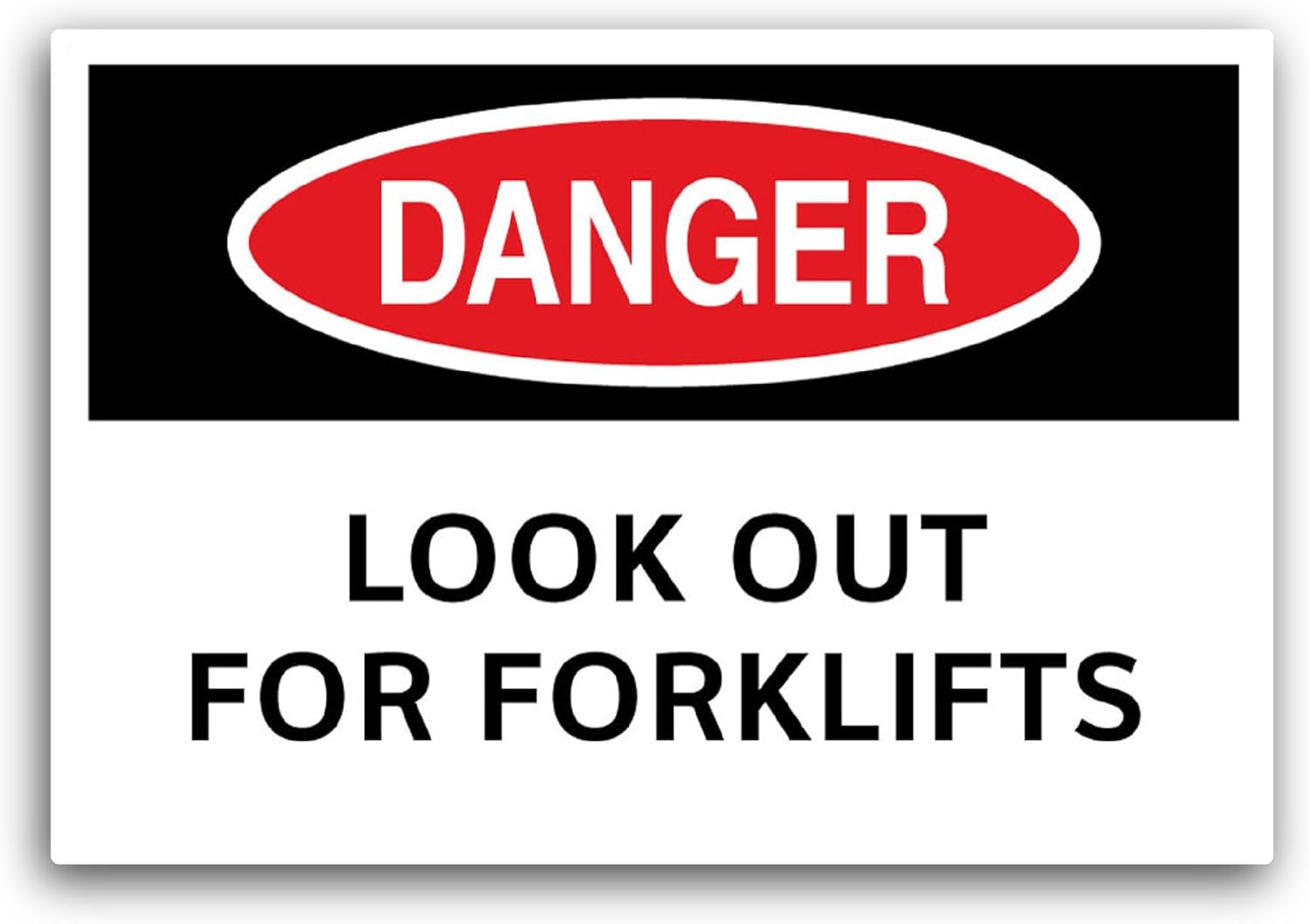 2 (Pieces) 3" and 5" Look Out for Forklifts Sticker, Waterproof Vinyl Decals for Many Purpose Like Cars, Trucks, Laptops, Phones, Windows and More