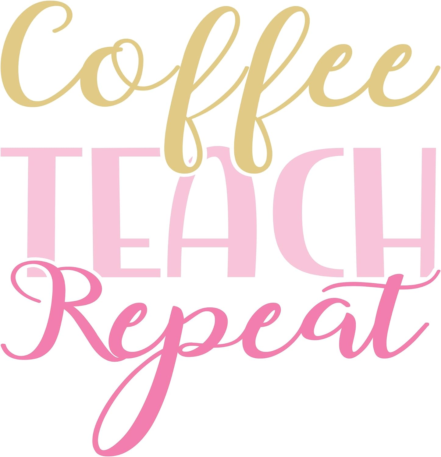 Inspirational Quote "Coffee Teach Repeat Sticker" Motivational Sticker Vinyl Decal Motivation Stickers- 5" Vinyl Sticker Waterproof
