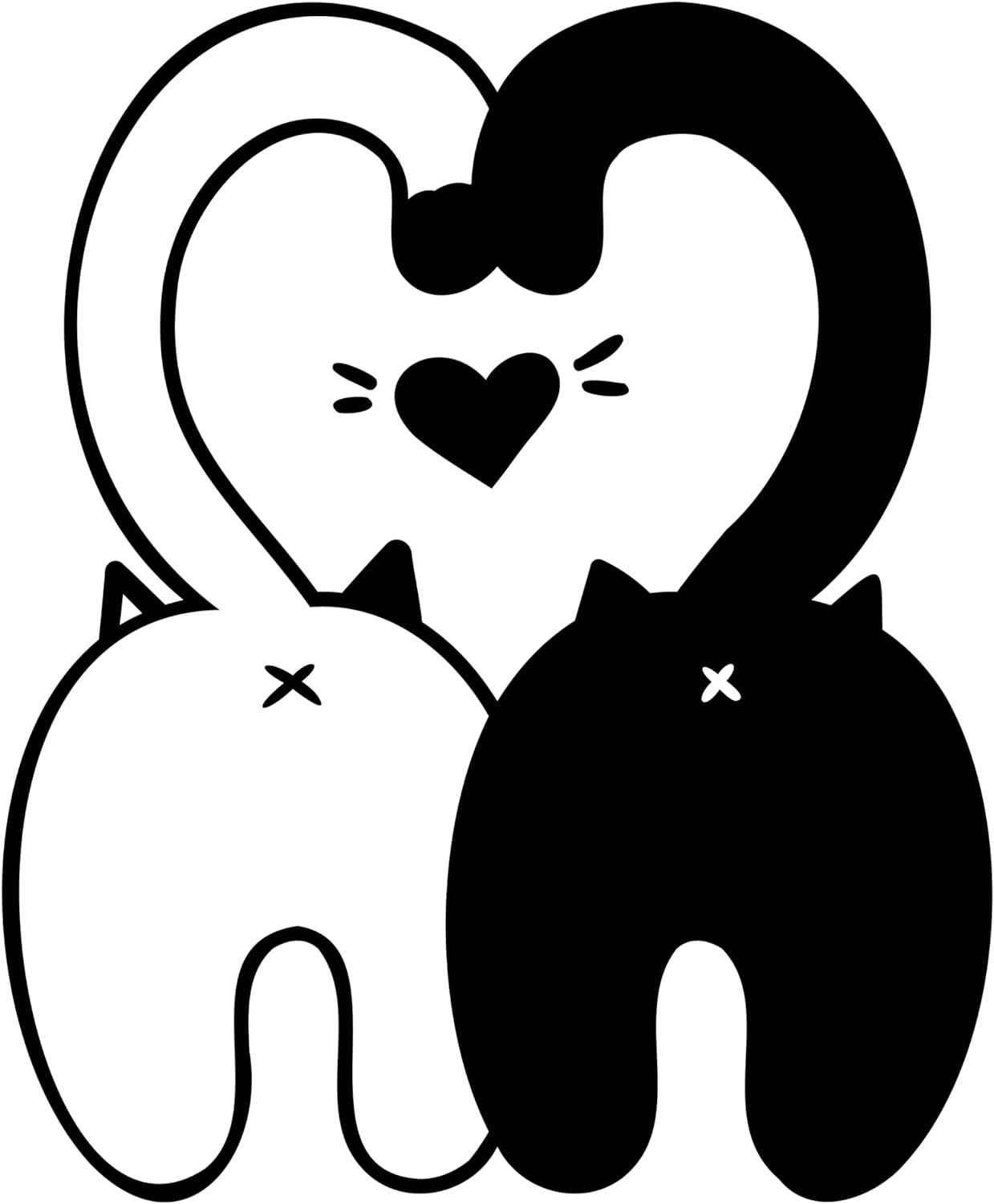 Inspirational Quote "Two Loving Cat Sketch" Motivational Sticker Vinyl Decal Motivation Stickers- 5" Vinyl Sticker Waterproof