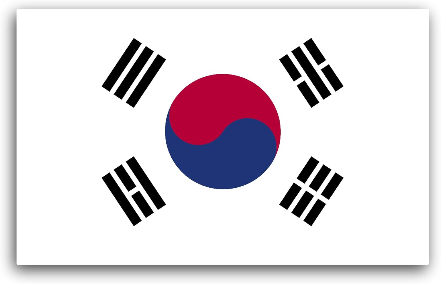 2 (Pieces) 3" and 5" Korea,South Flag Sticker, Waterproof Vinyl Decals for Many Purpose Like Cars, Trucks, Laptops, Phones, Windows and More