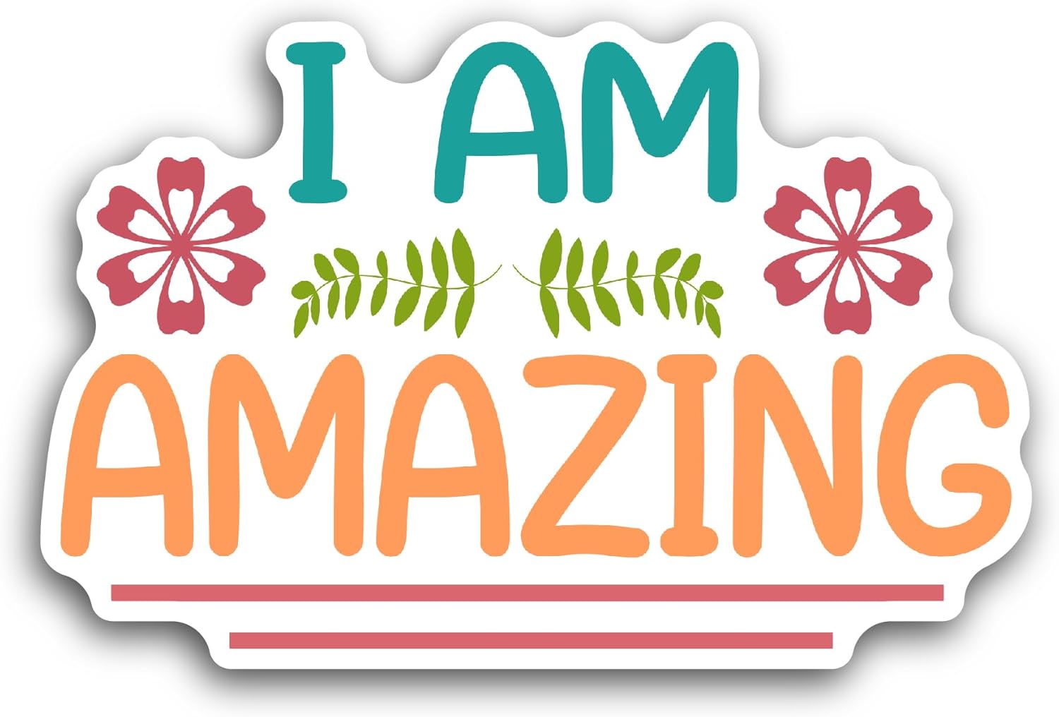 2 (Pieces) 3" and 5" I Am Amazing Sticker, Waterproof Vinyl Decals for Many Purpose Like Cars, Trucks, Laptops, Phones, Windows and More