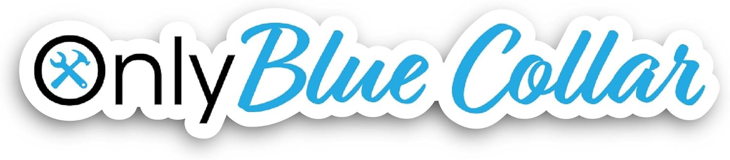 2 (Pieces) 3" and 5" Only Blue Collar Sticker, Waterproof Vinyl Decals for Many Purpose Like Cars, Trucks, Laptops, Phones, Windows and More