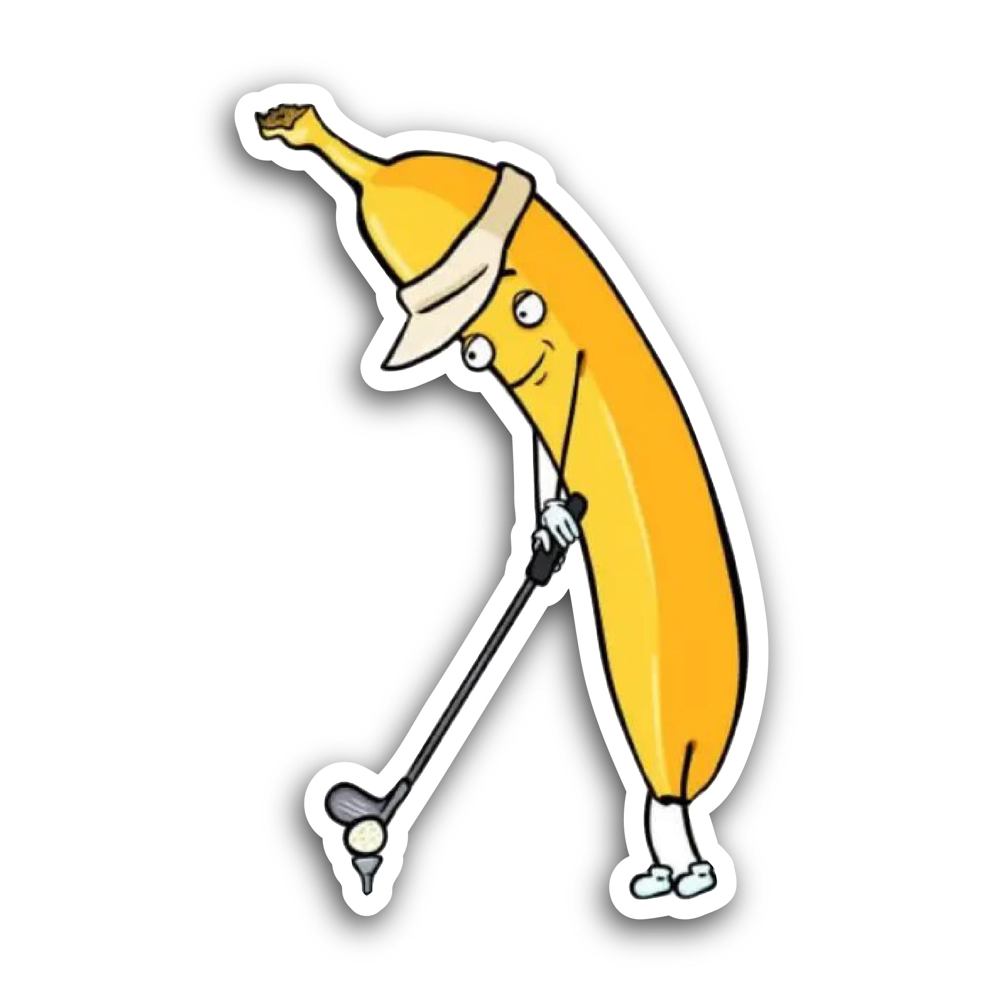 2 (Pieces) 3" and 5" Banana Playing Golf Sticker, Waterproof Vinyl Decals for Many Purpose Like Cars