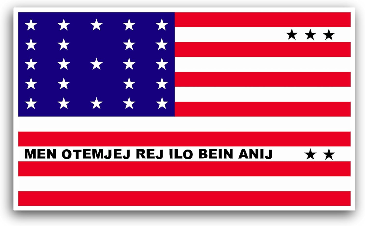 2 (Pieces) 3" and 5" Bikini Atoll Flag Sticker, Waterproof Vinyl Decals for Many Purpose Like Cars, Trucks, Laptops, Phones, Windows and More