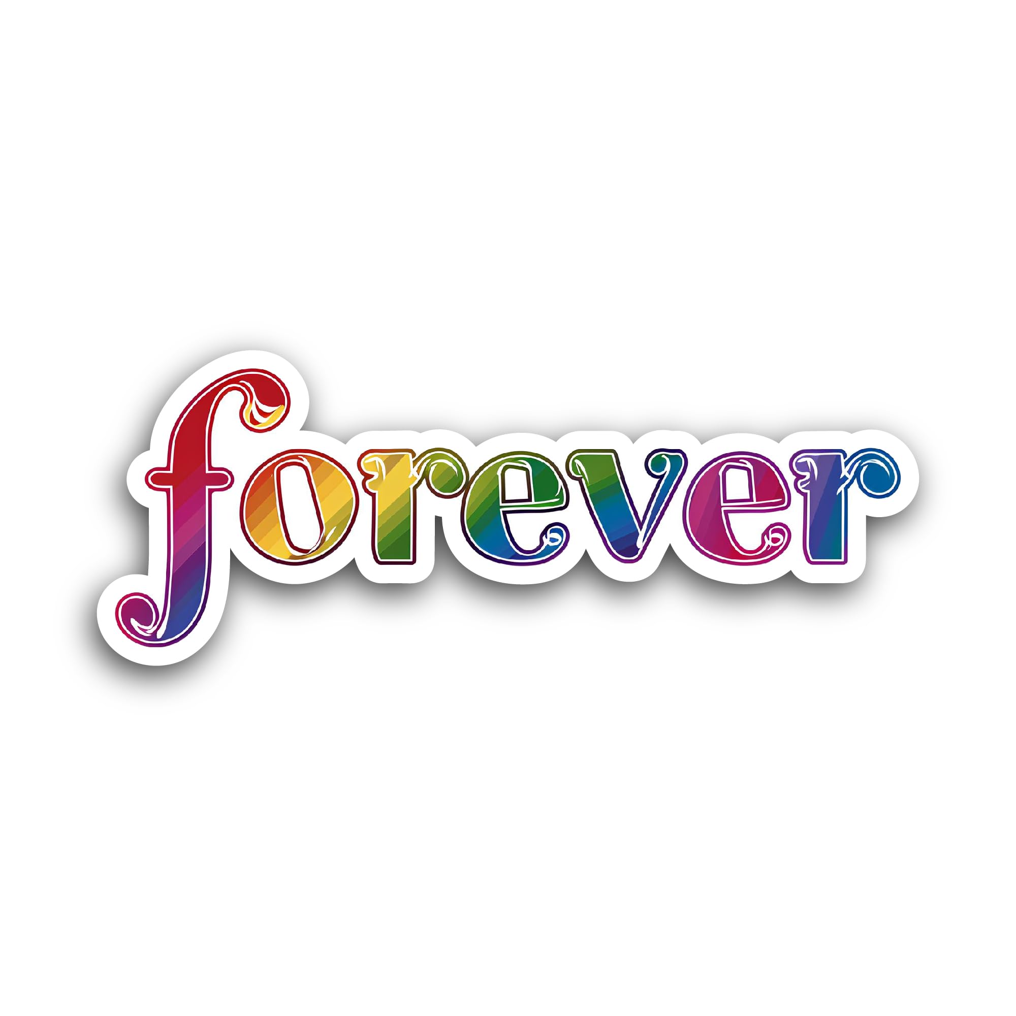 2 (Pieces) 3" and 5" Forever Colored Text Sticker, Waterproof Vinyl Decals for Many Purpose Like Car