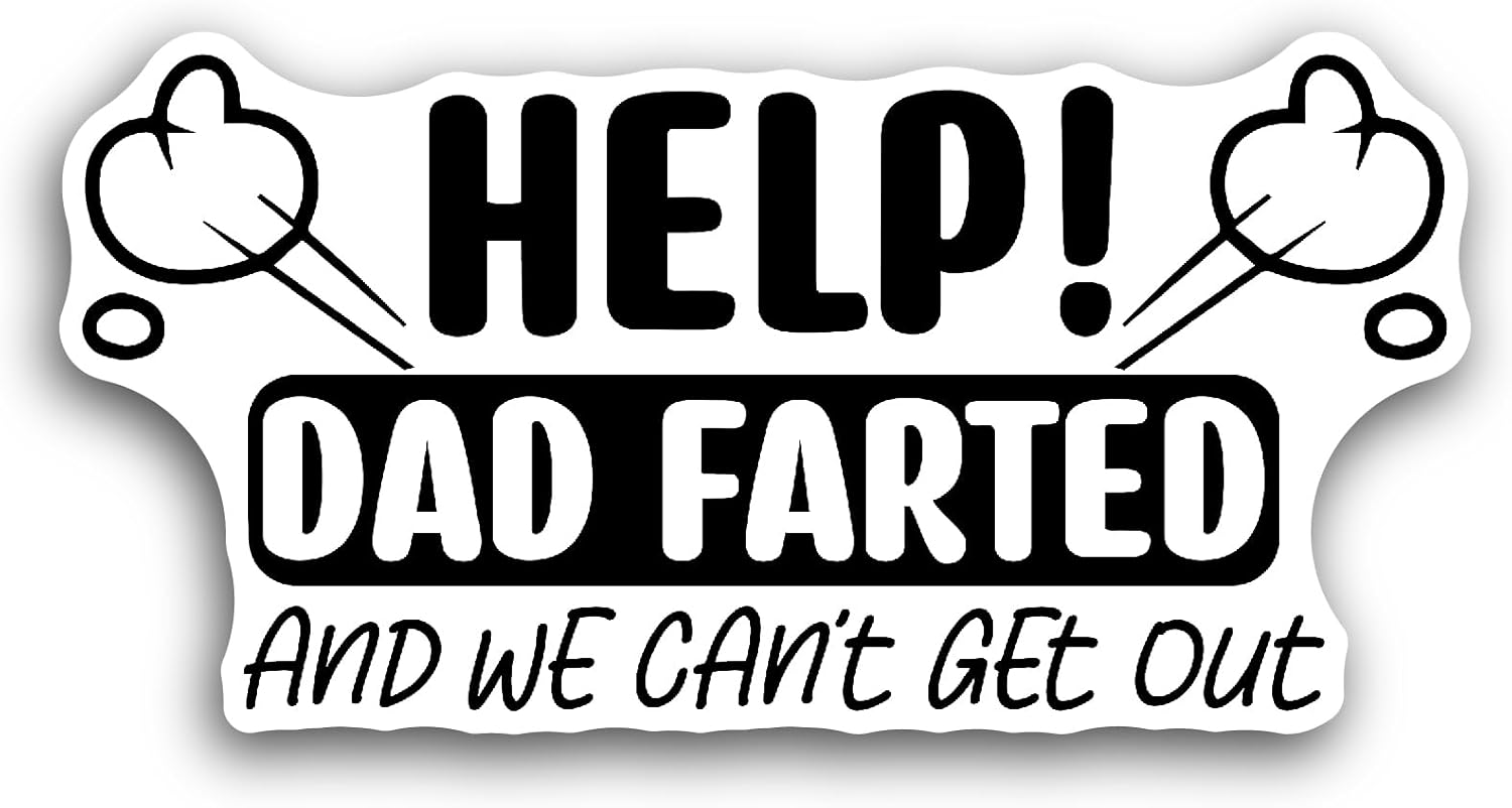 2 (Pieces) 3" and 5" Help Sticker, Waterproof Vinyl Decals for Many Purpose Like Cars, Trucks, Laptops, Phones, Windows and More