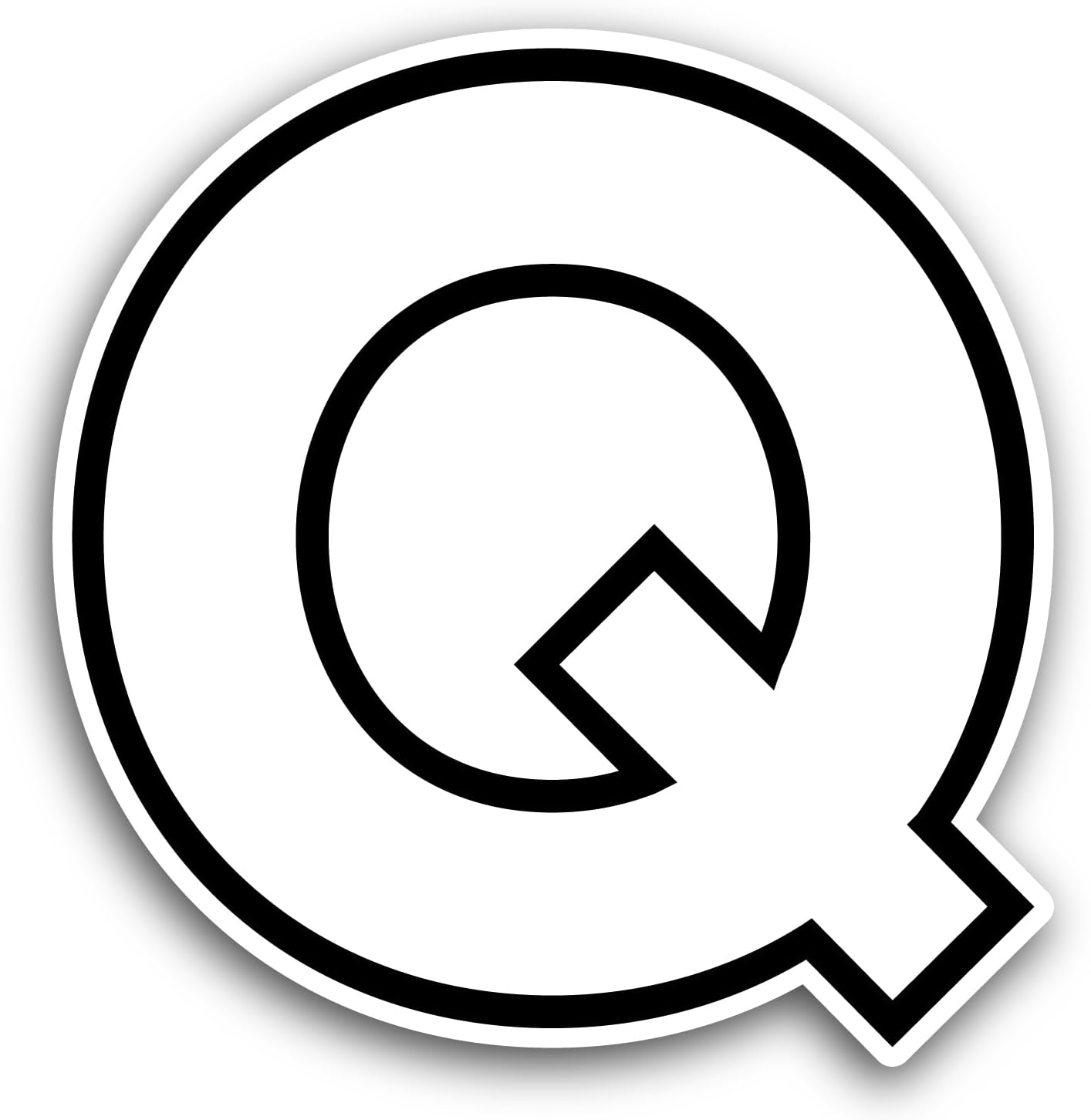2 (Pieces) 3" and 5" Letter Q Sticker, Waterproof Vinyl Decals for Many Purpose Like Cars, Trucks, Laptops, Phones, Windows and More