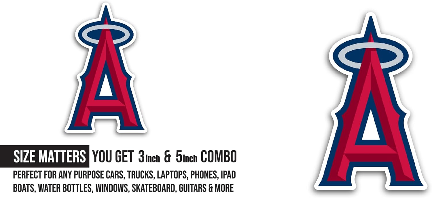 2 (Pieces) 3" and 5" L0s Angeles Angels Sticker, Waterproof Vinyl Decals for Many Purpose Like Cars, Trucks, Laptops, Phones, Windows and More