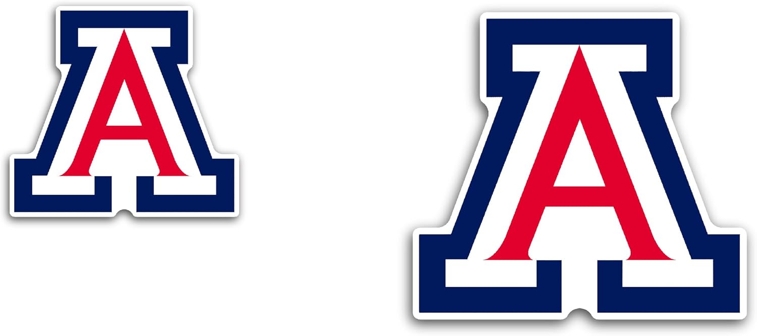 2 (Pieces) 3" and 5" University of Ariz0na Sticker, Waterproof Vinyl Decals for Many Purpose Like Cars, Trucks, Laptops, Phones, Windows and More