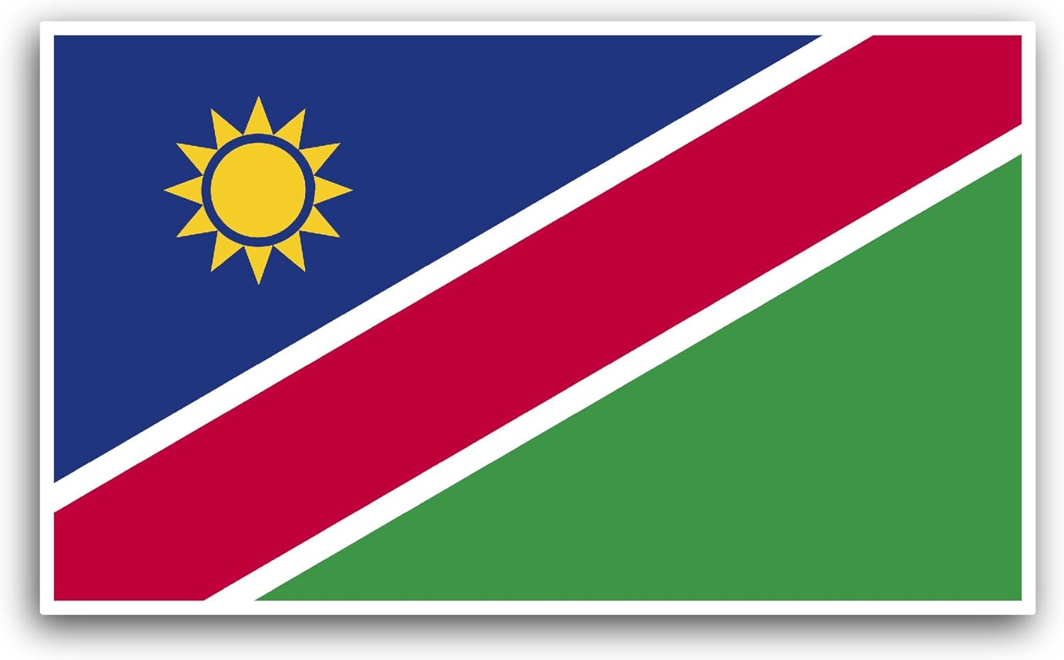 2 (Pieces) 3" and 5" Namibia Flag Sticker, Waterproof Vinyl Decals for Many Purpose Like Cars, Trucks, Laptops, Phones, Windows and More
