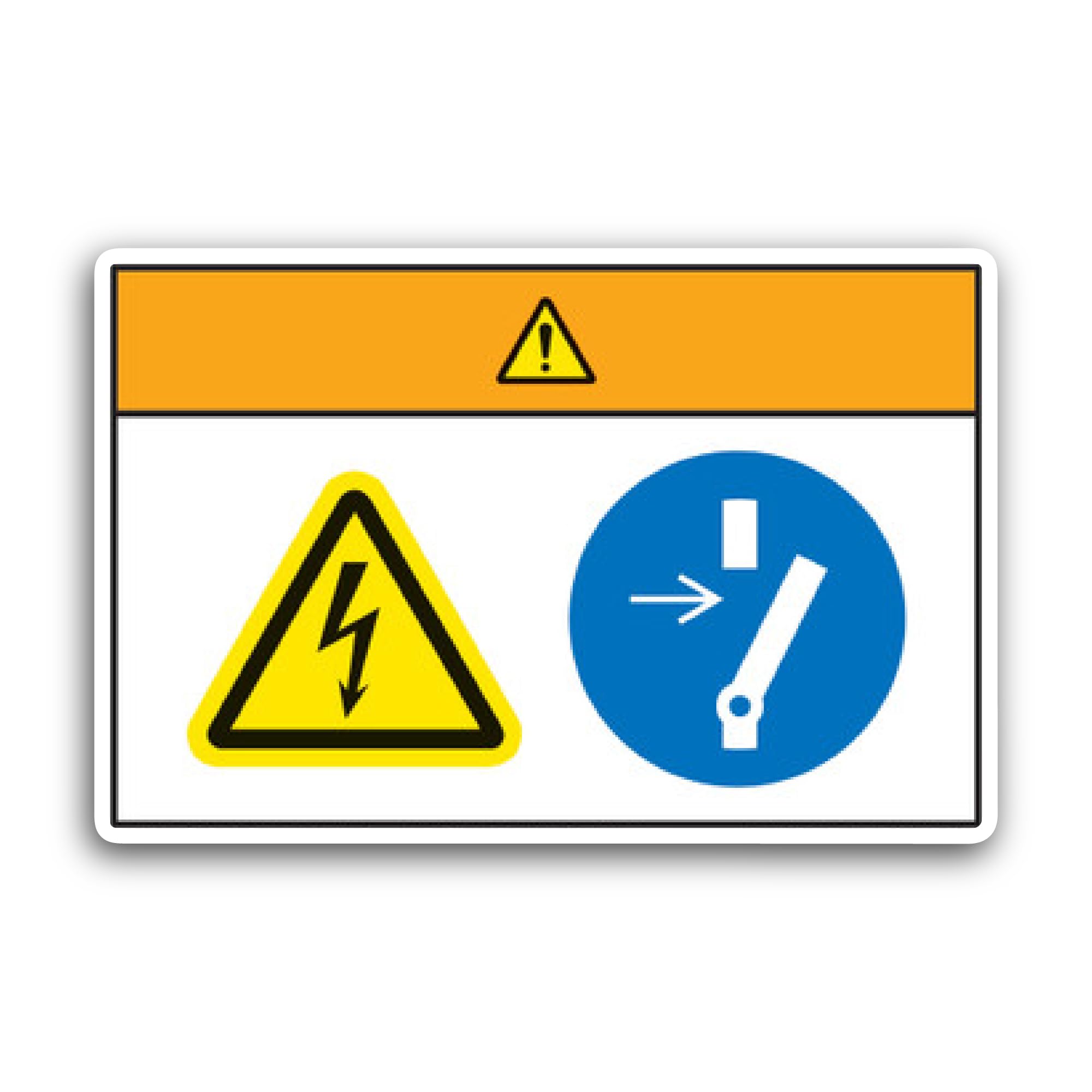 2 (Pieces) 3" and 5" Notice Electric Shock Hazard Symbol Sign Sticker, Waterproof Vinyl Decals for M