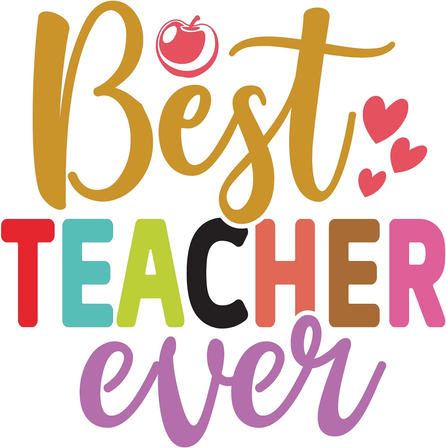 Inspirational Quote "Best Teacher Ever, Icon" Motivational Sticker Vinyl Decal Motivation Stickers- 5" Vinyl Sticker Waterproof