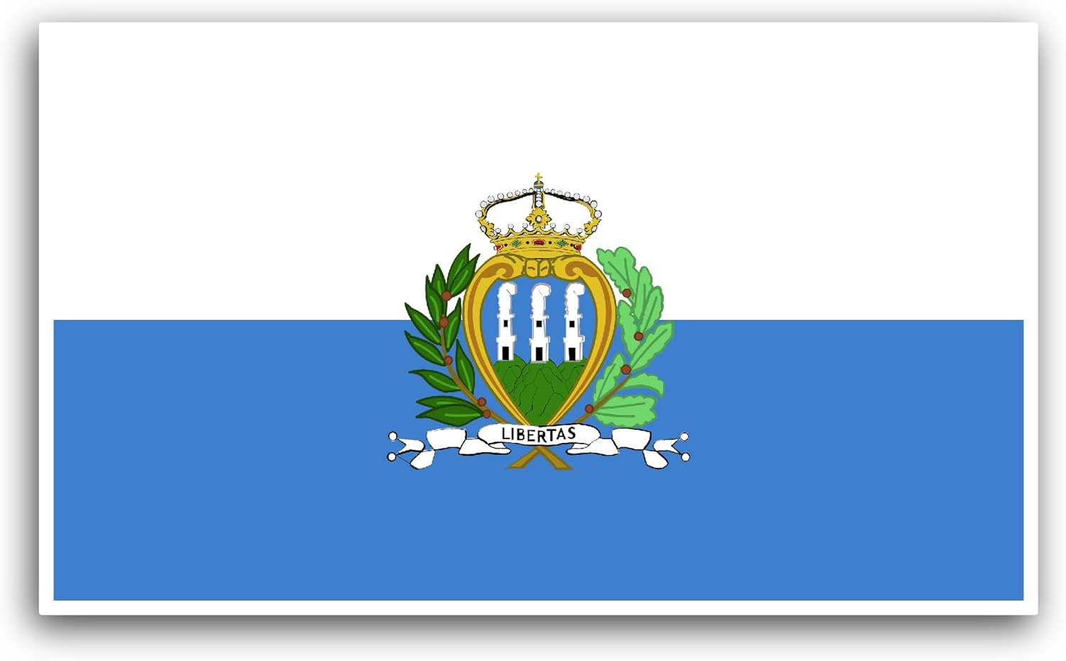 2 (Pieces) 3" and 5" San Marino Flag Sticker, Waterproof Vinyl Decals for Many Purpose Like Cars, Trucks, Laptops, Phones, Windows and More