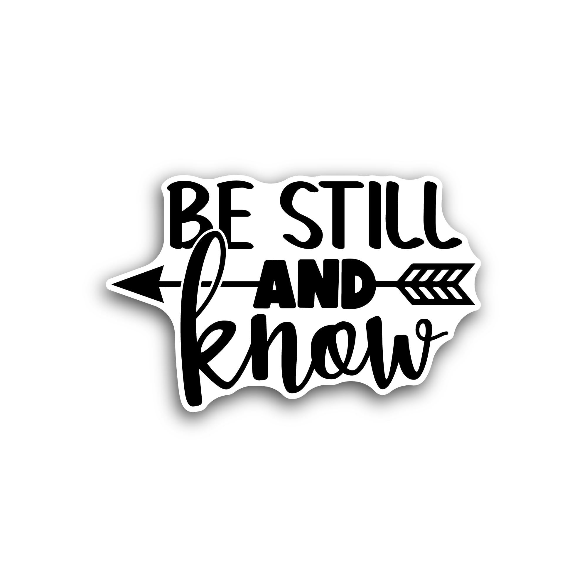 2 (Pieces) 3" and 5" Be Still and Know Text Sticker, Waterproof Vinyl Decals for Many Purpose Like C