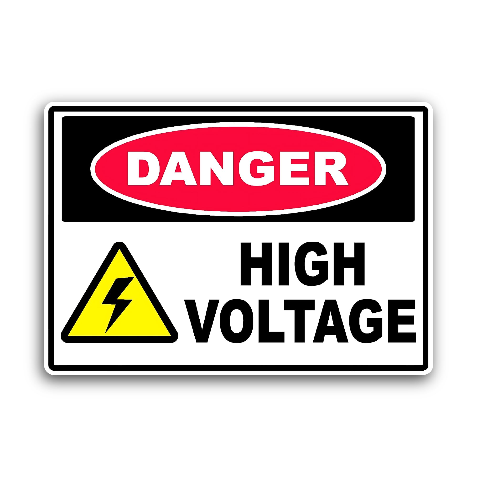 2 (Pieces) 3" and 5" High Voltage Warning Sticker, Waterproof Vinyl Decals for Many Purpose Like Car