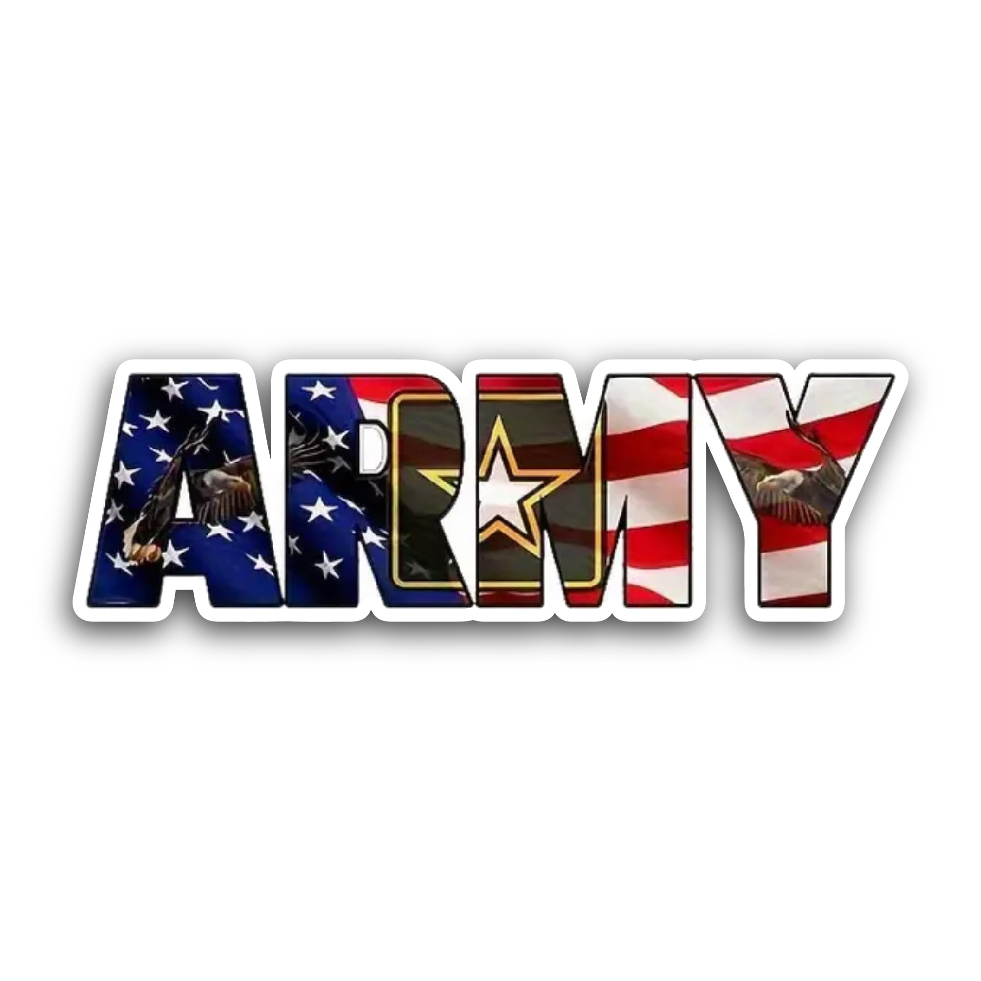 2 (Pieces) 3" and 5" Army Sticker, Waterproof Vinyl Decals for Many Purpose Like Cars, Trucks, Lapto