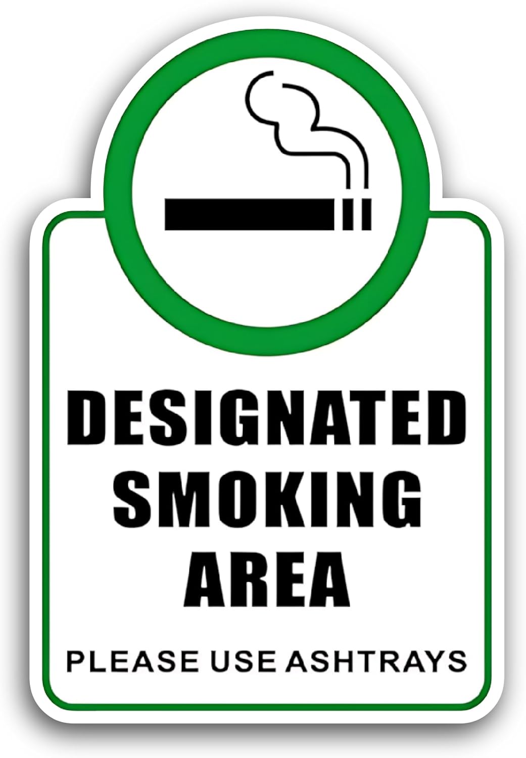 2 (Pieces) 3" and 5" Designated Smoking Area Sticker, Waterproof Vinyl Decals for Many Purpose Like Cars, Trucks, Laptops, Phones, Windows and More