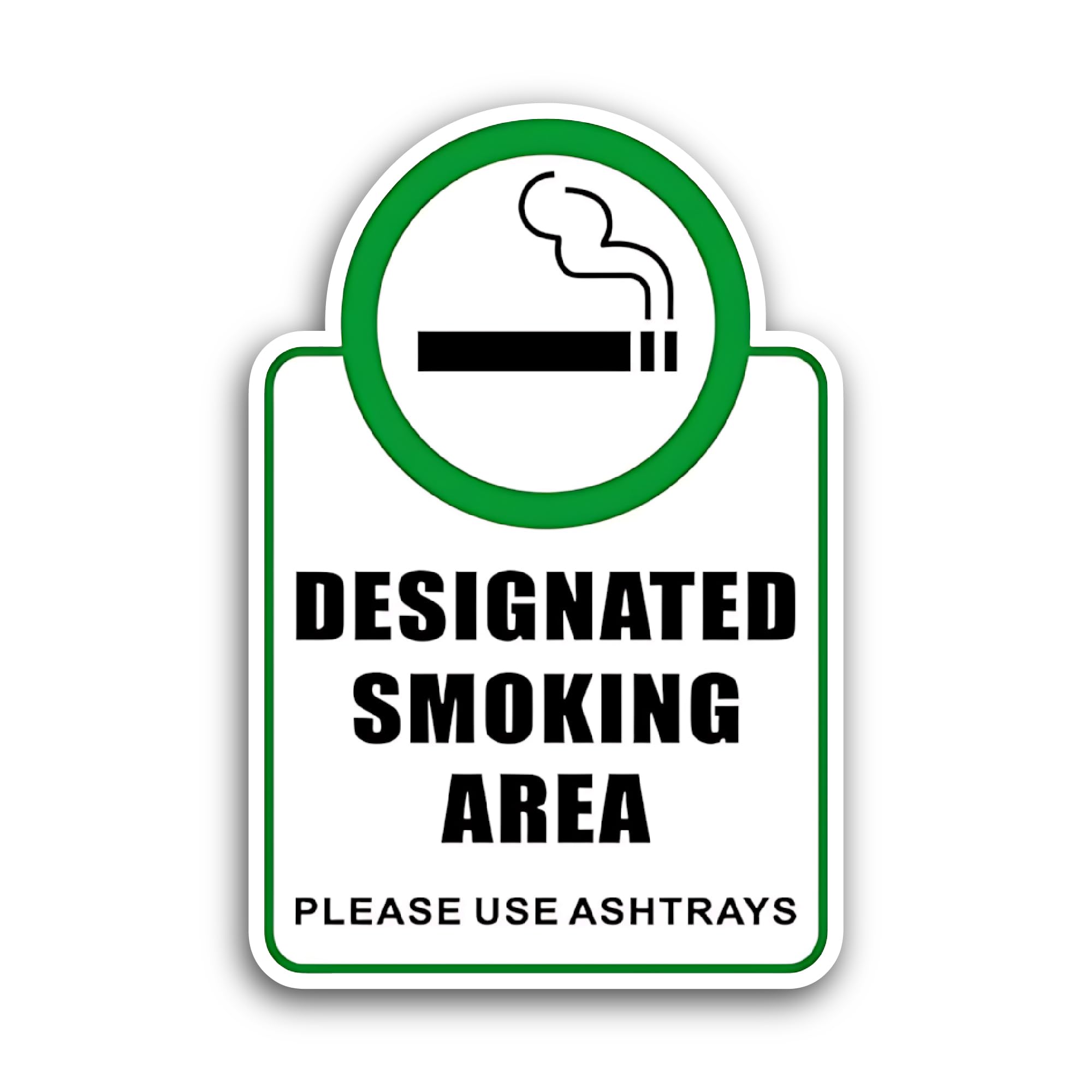 2 (Pieces) 3" and 5" Designated Smoking Area Sticker, Waterproof Vinyl Decals for Many Purpose Like 