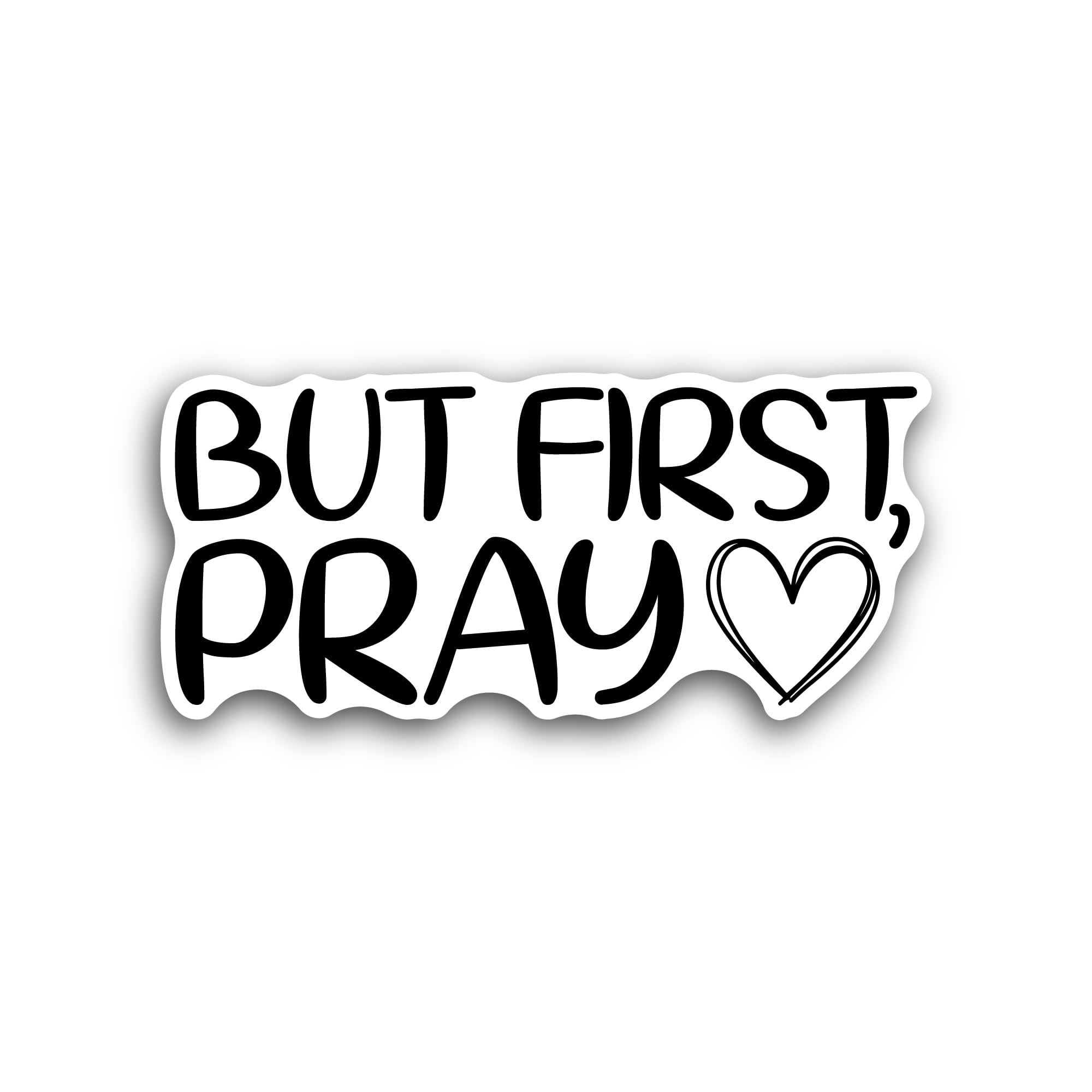 2 (Pieces) 3" and 5" Pray Text Sticker, Waterproof Vinyl Decals for Many Purpose Like Cars, Trucks, 