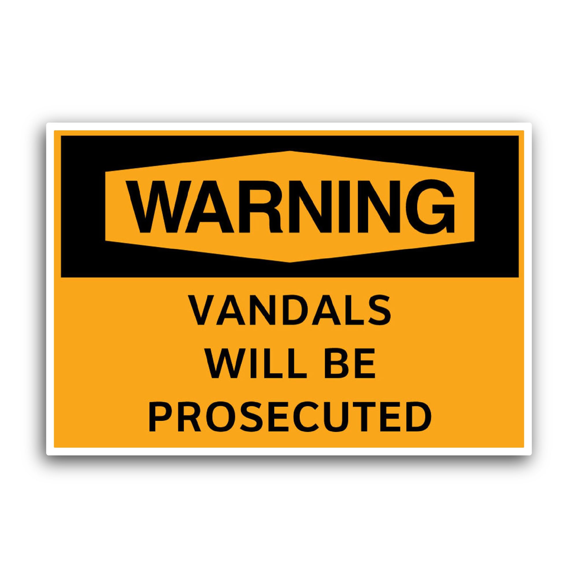 2 (Pieces) 3" and 5" Warning Vandals Will Be Prosecuted Sticker, Waterproof Vinyl Decals for Many Pu