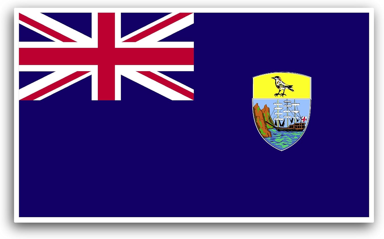 2 (Pieces) 3" and 5" Saint Helena Flag Sticker, Waterproof Vinyl Decals for Many Purpose Like Cars, Trucks, Laptops, Phones, Windows and More