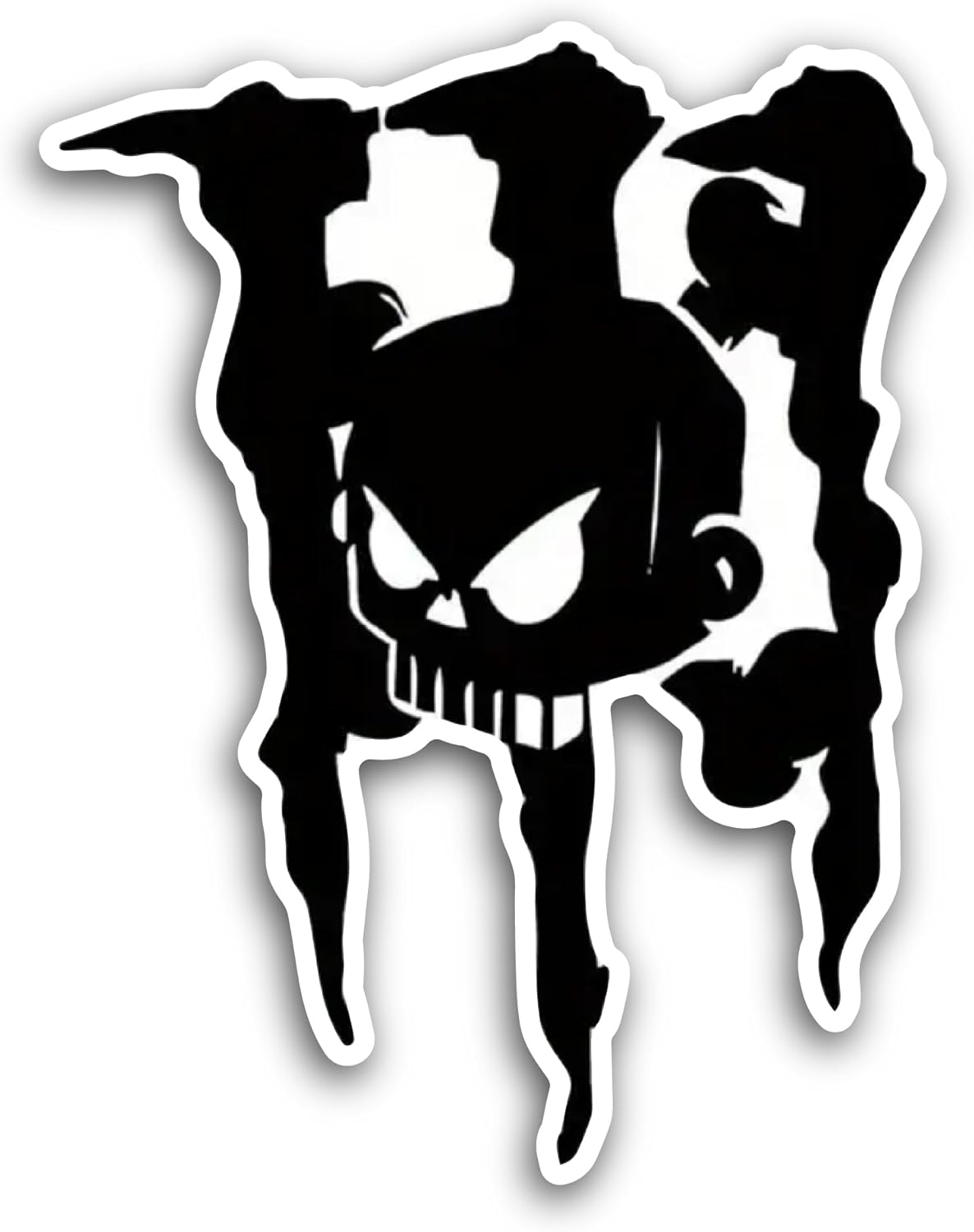 2 (Pieces) 3" and 5" Skull Face Sticker, Waterproof Vinyl Decals for Many Purpose Like Cars, Trucks, Laptops, Phones, Windows and More
