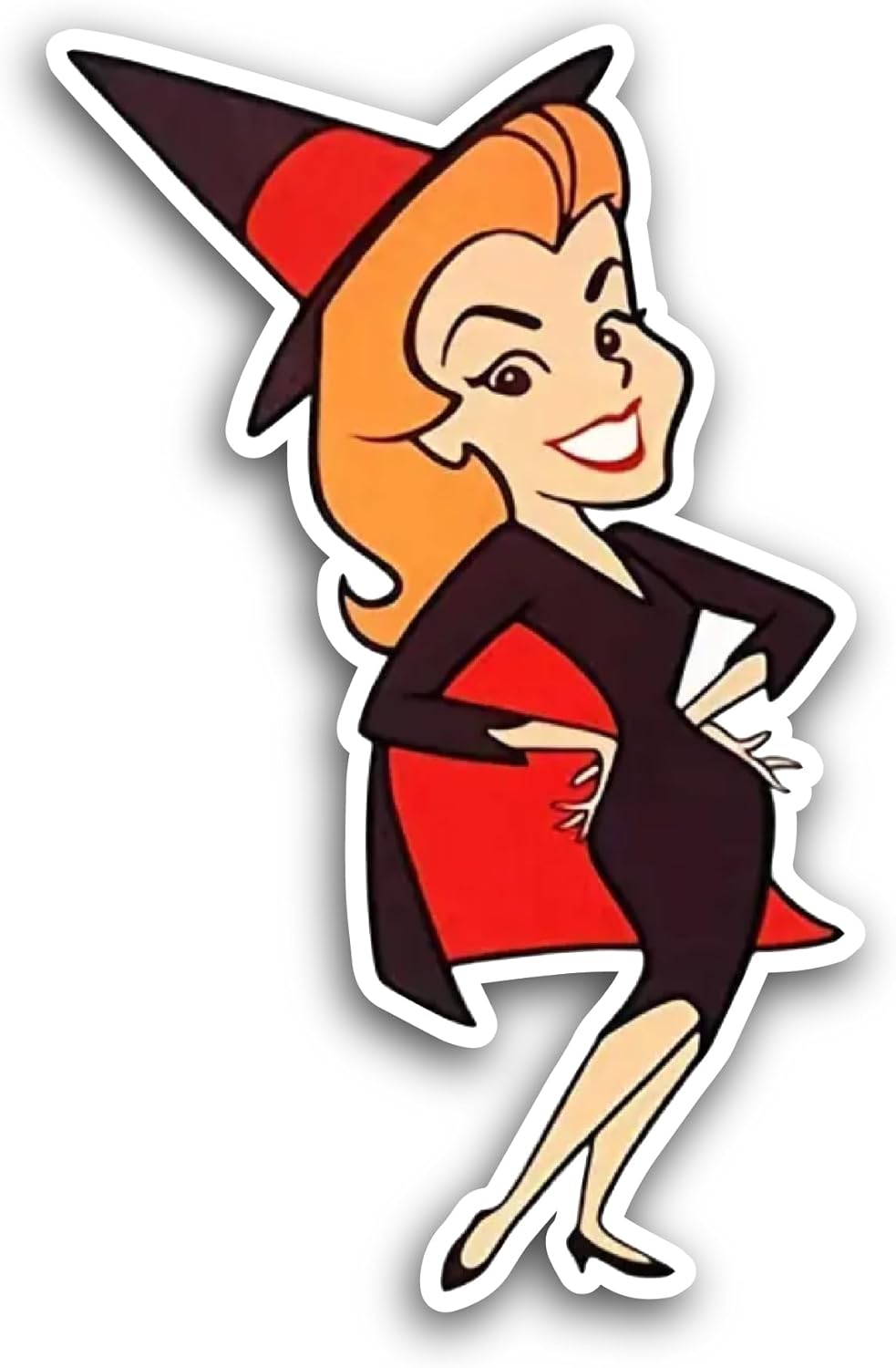 2 (Pieces) 3" and 5" Halloween Witch Sticker, Waterproof Vinyl Decals for Many Purpose Like Cars, Trucks, Laptops, Phones, Windows and More