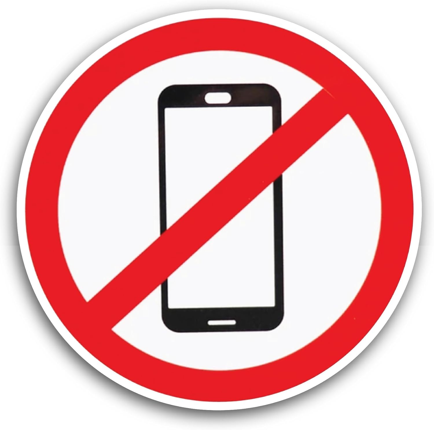 2 (Pieces) 3" and 5" No Phone Symbol Sticker, Waterproof Vinyl Decals for Many Purpose Like Cars, Trucks, Laptops, Phones, Windows and More