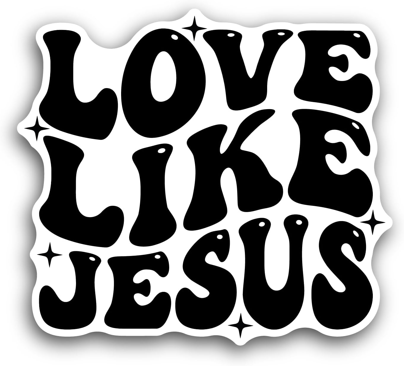 2 (Pieces) 3" and 5" Love Like Jesus Text Sticker, Waterproof Vinyl Decals for Many Purpose Like Cars, Trucks, Laptops, Phones, Windows and More