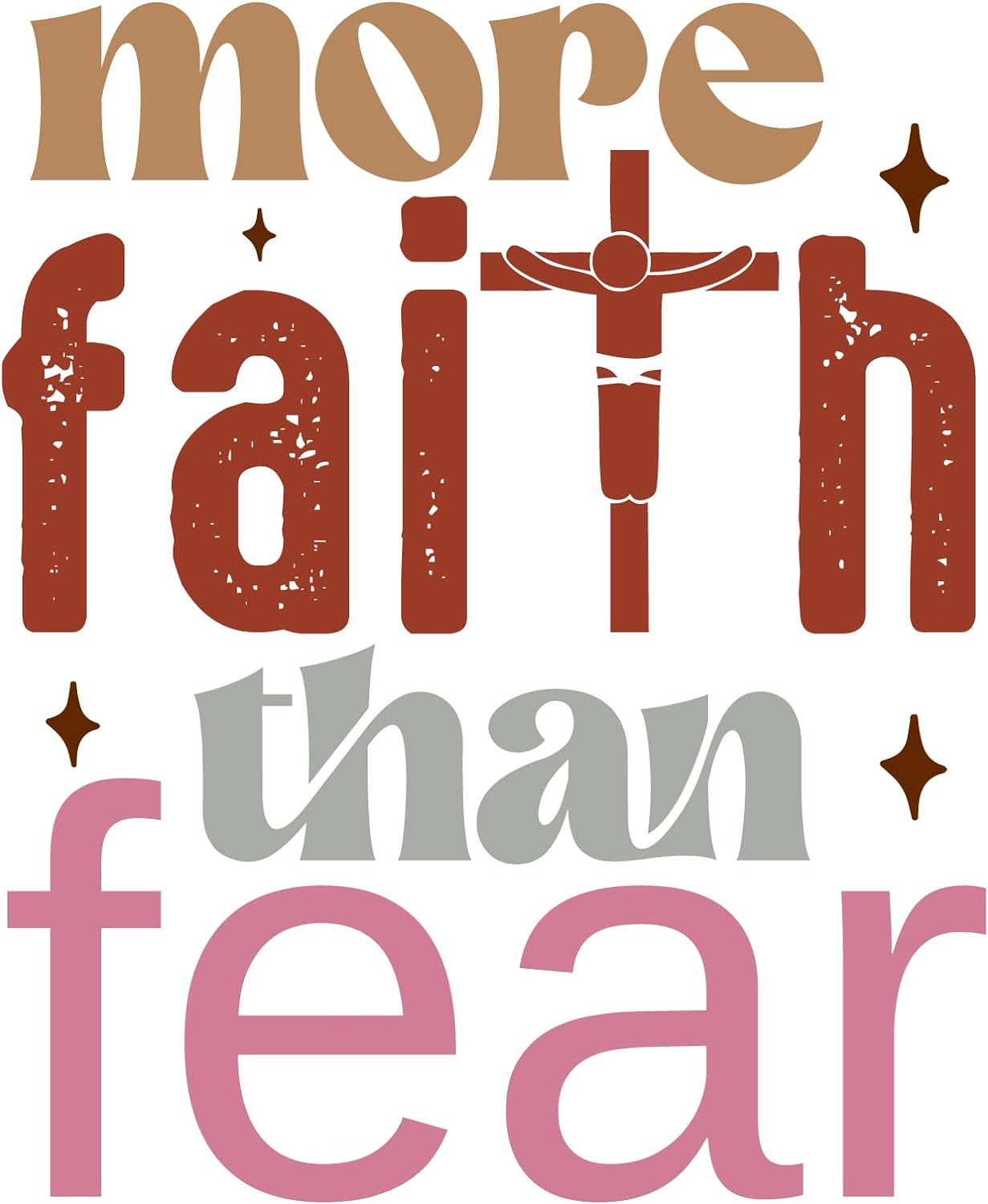 Inspirational Quote "More Faith Than Fear" Motivational Sticker Vinyl Decal Motivation Stickers- 5" Vinyl Sticker Waterproof