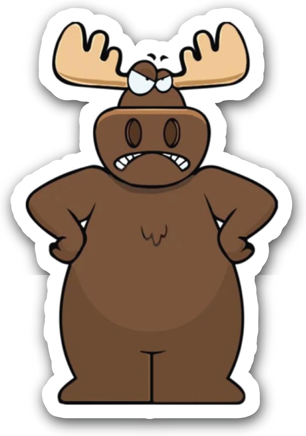2 (Pieces) 3" and 5" Angry Moose Sticker, Waterproof Vinyl Decals for Many Purpose Like Cars, Trucks, Laptops, Phones, Windows and More