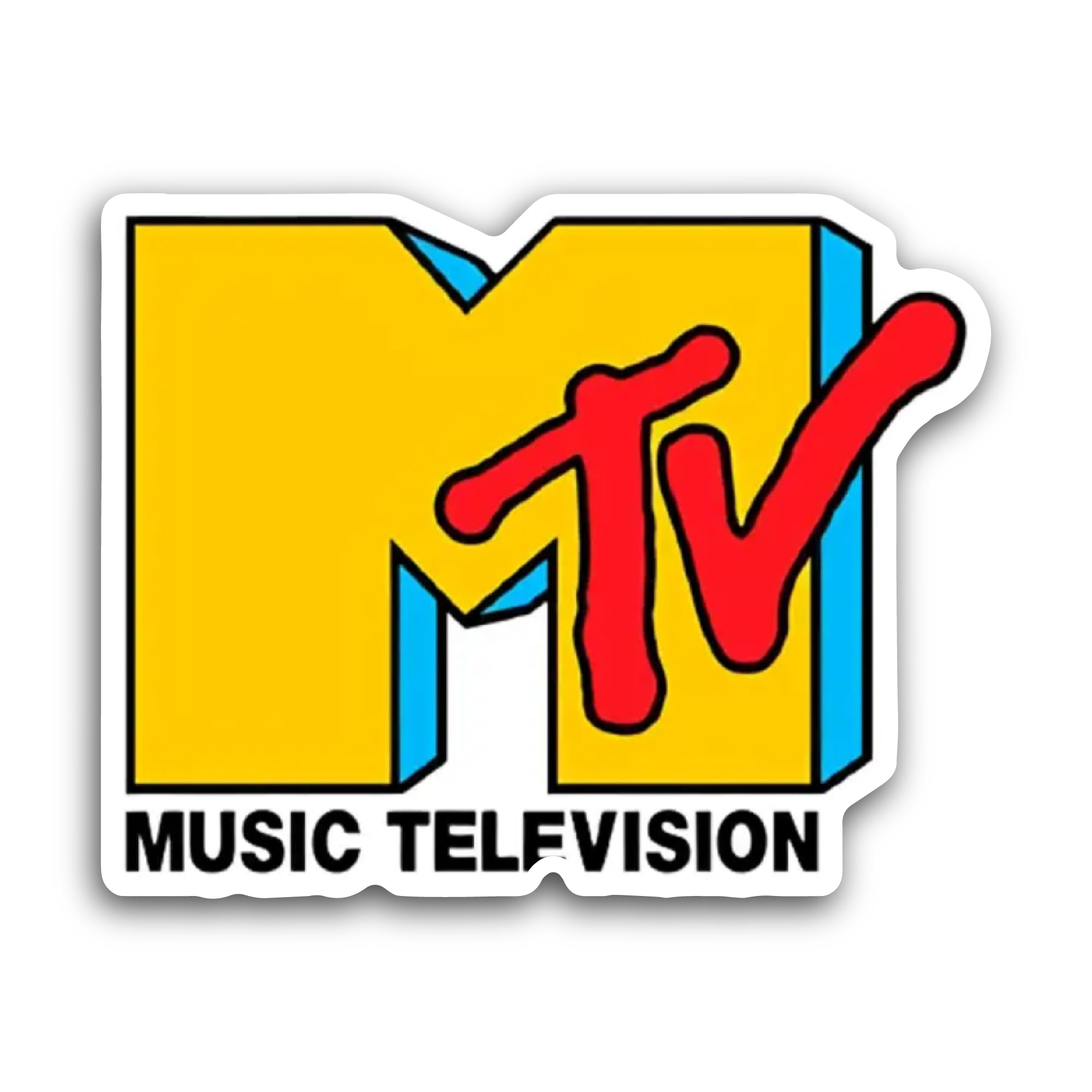 2 (Pieces) 3" and 5" Music Telivision Sticker, Waterproof Vinyl Decals for Many Purpose Like Cars, T