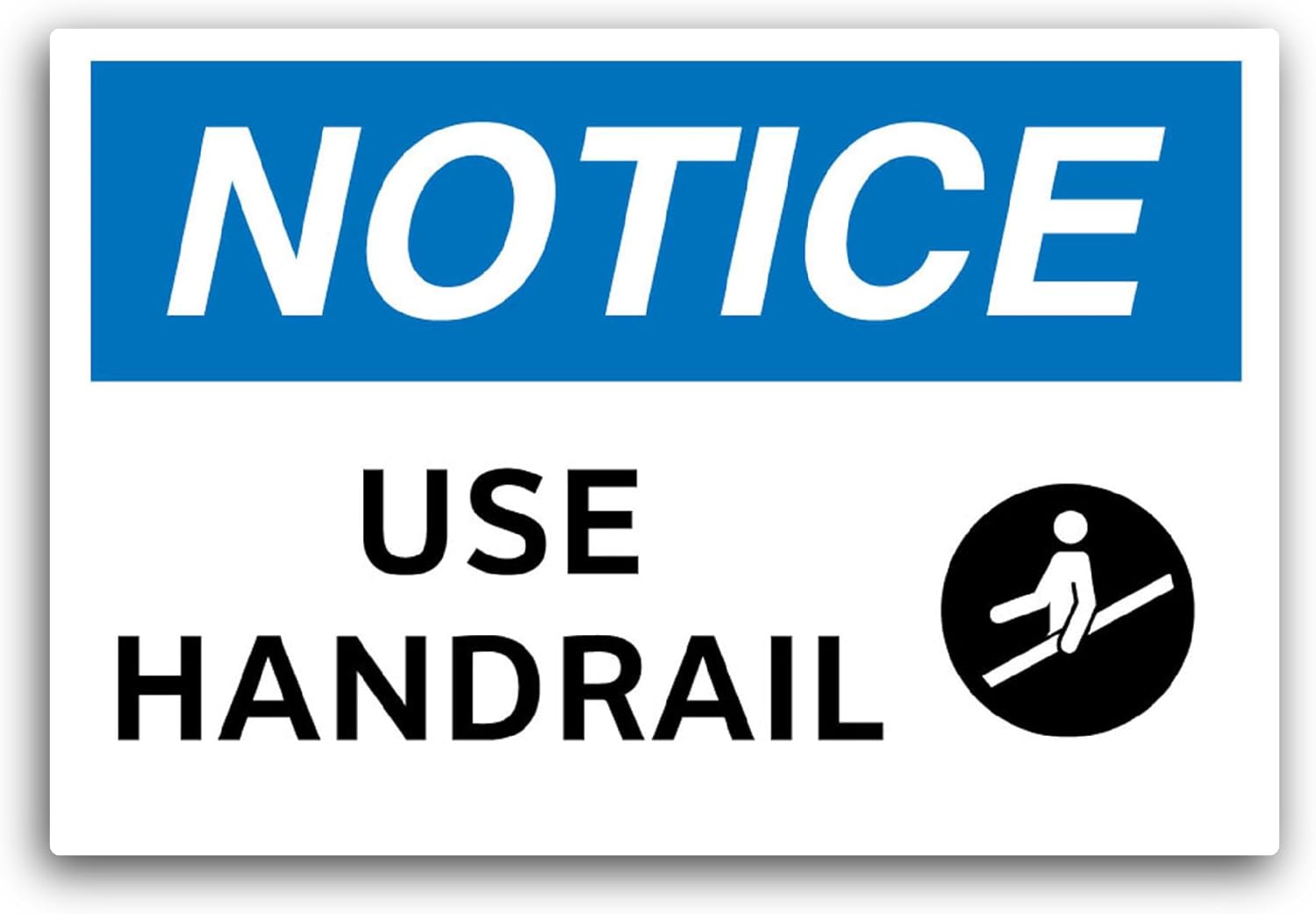 2 (Pieces) 3" and 5" Notice Use Handrail Sticker, Waterproof Vinyl Decals for Many Purpose Like Cars, Trucks, Laptops, Phones, Windows and More
