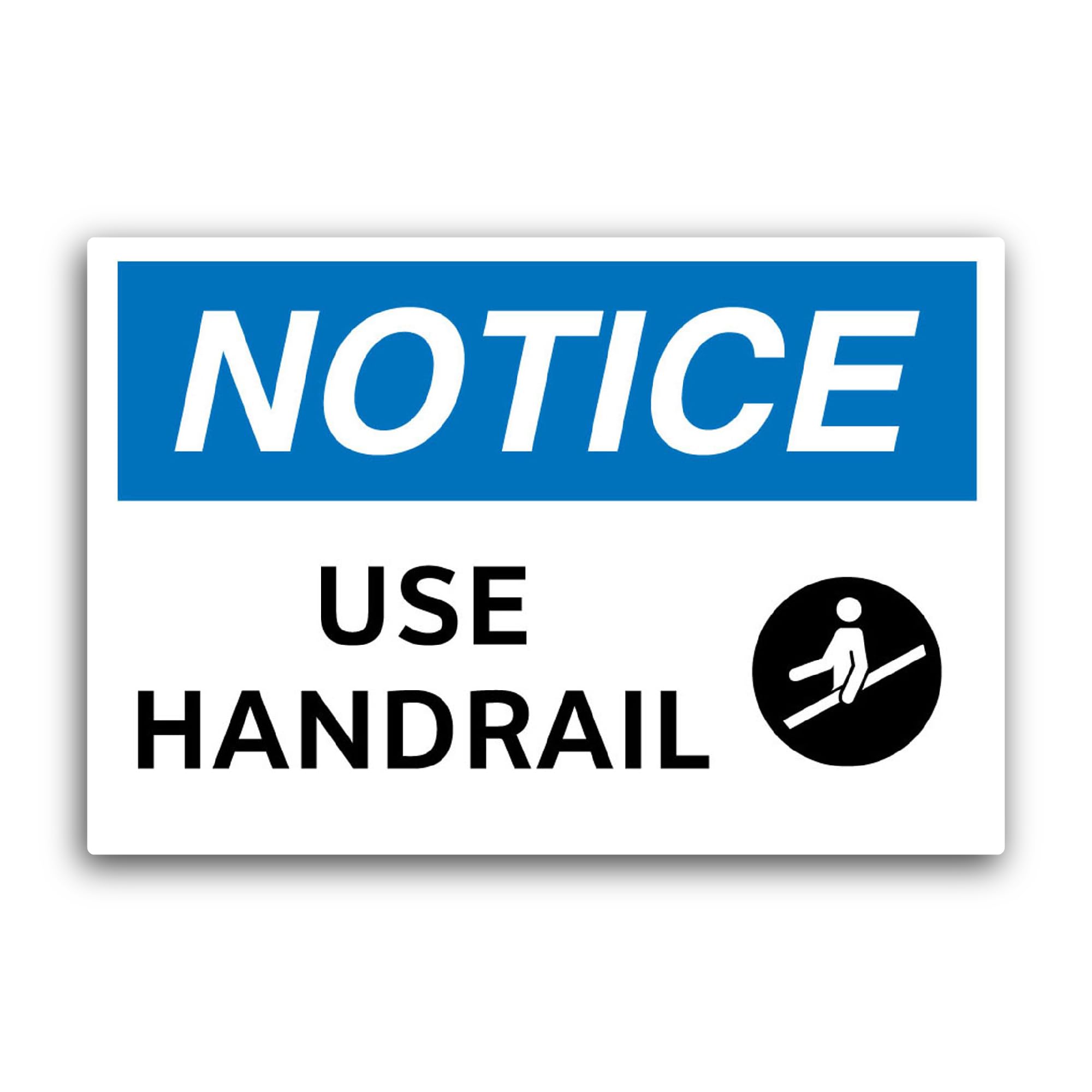2 (Pieces) 3" and 5" Notice Use Handrail Sticker, Waterproof Vinyl Decals for Many Purpose Like Cars