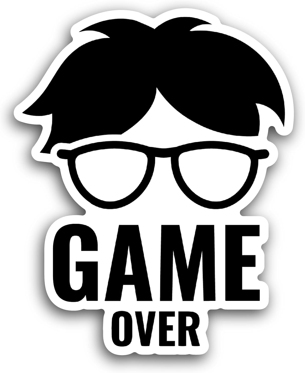 2 (Pieces) 3" and 5" Game Over Sticker, Waterproof Vinyl Decals for Many Purpose Like Cars, Trucks, Laptops, Phones, Windows and More
