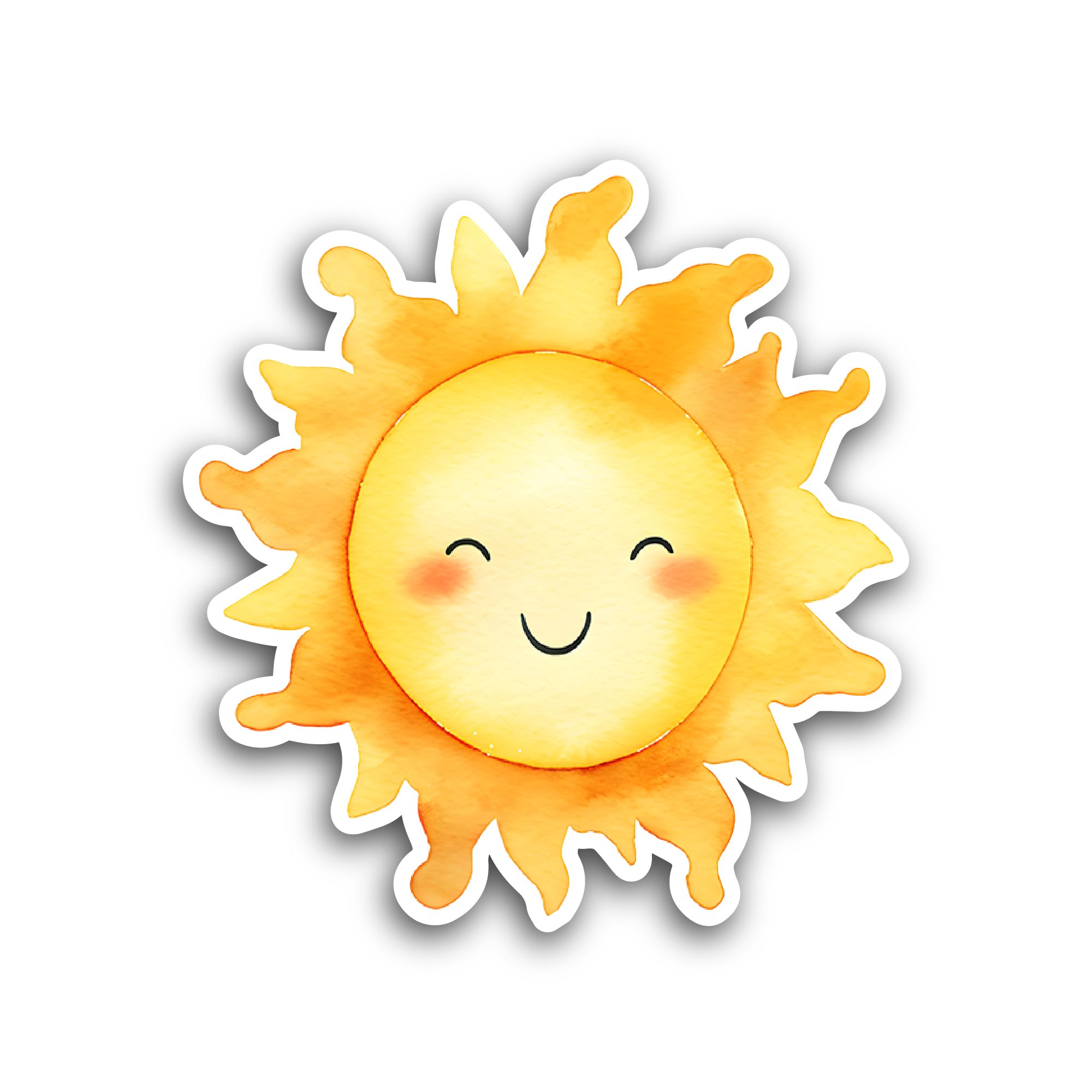 2 (Pieces) 3" and 5" Sun with A Smile Sticker, Waterproof Vinyl Decals for Many Purpose Like Cars, T