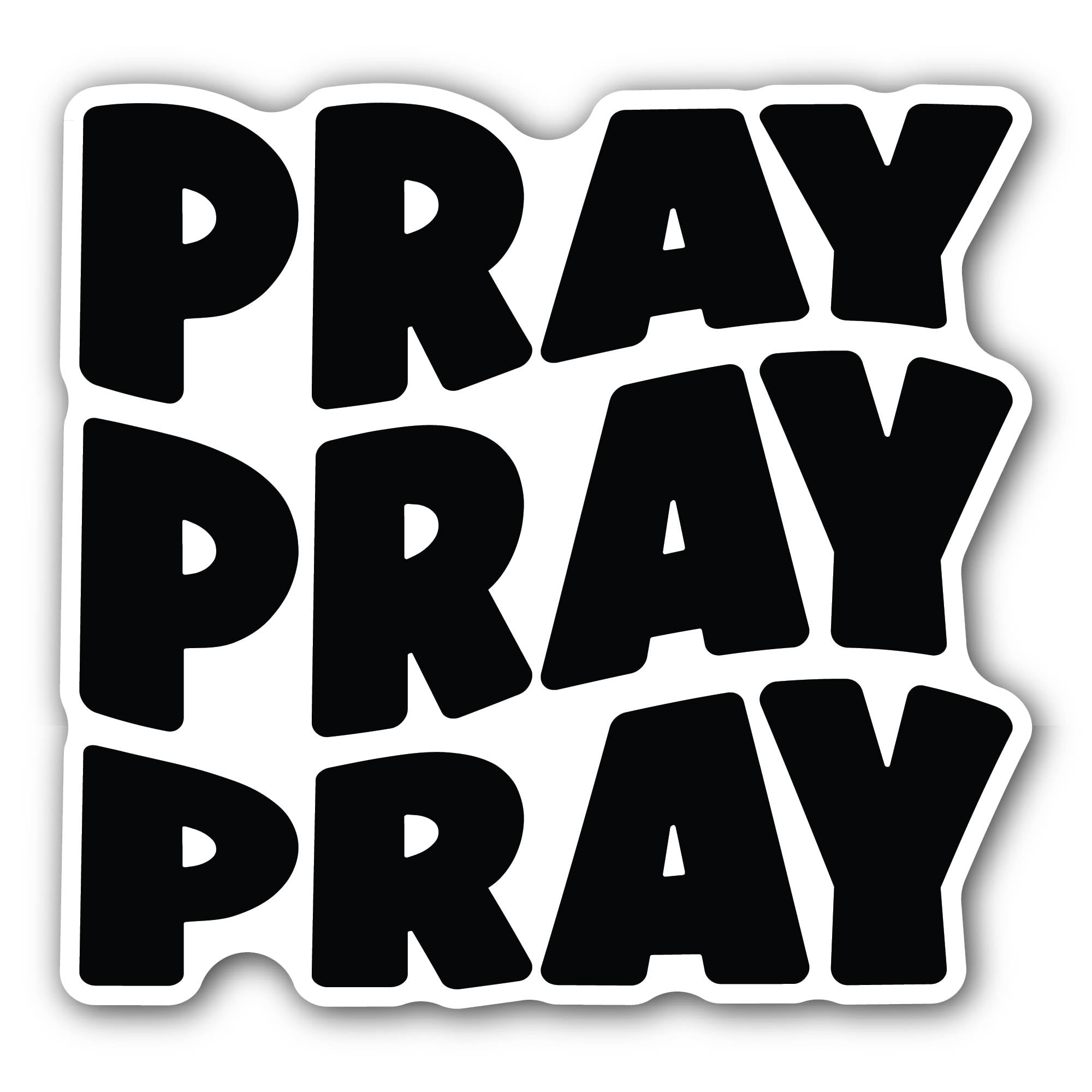 2 (Pieces) 3" and 5" Pray Sticker, Waterproof Vinyl Decals for Many Purpose Like Cars, Trucks, Lapto