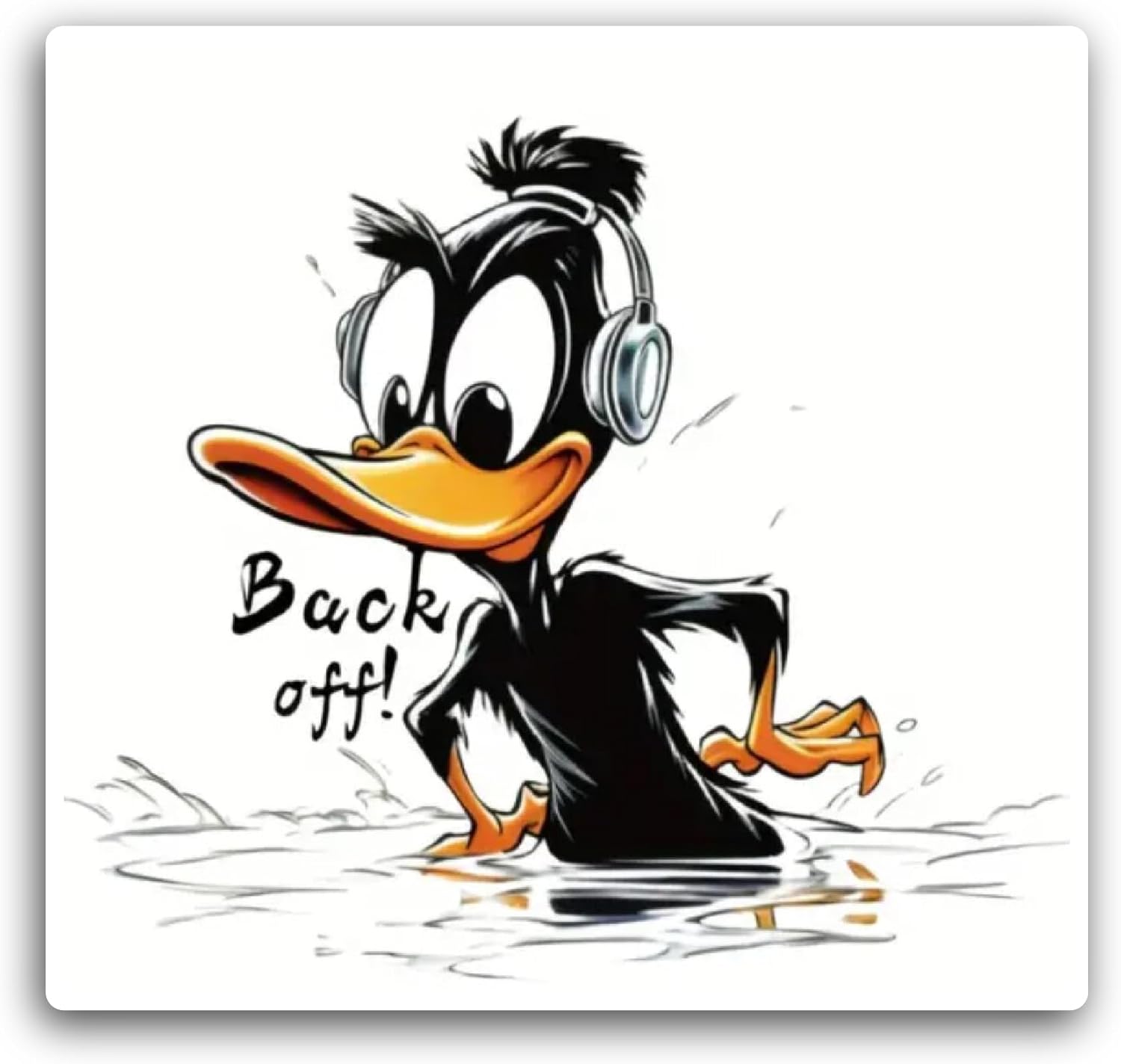 2 (Pieces) 3" and 5" Black Duck Sticker, Waterproof Vinyl Decals for Many Purpose Like Cars, Trucks, Laptops, Phones, Windows and More