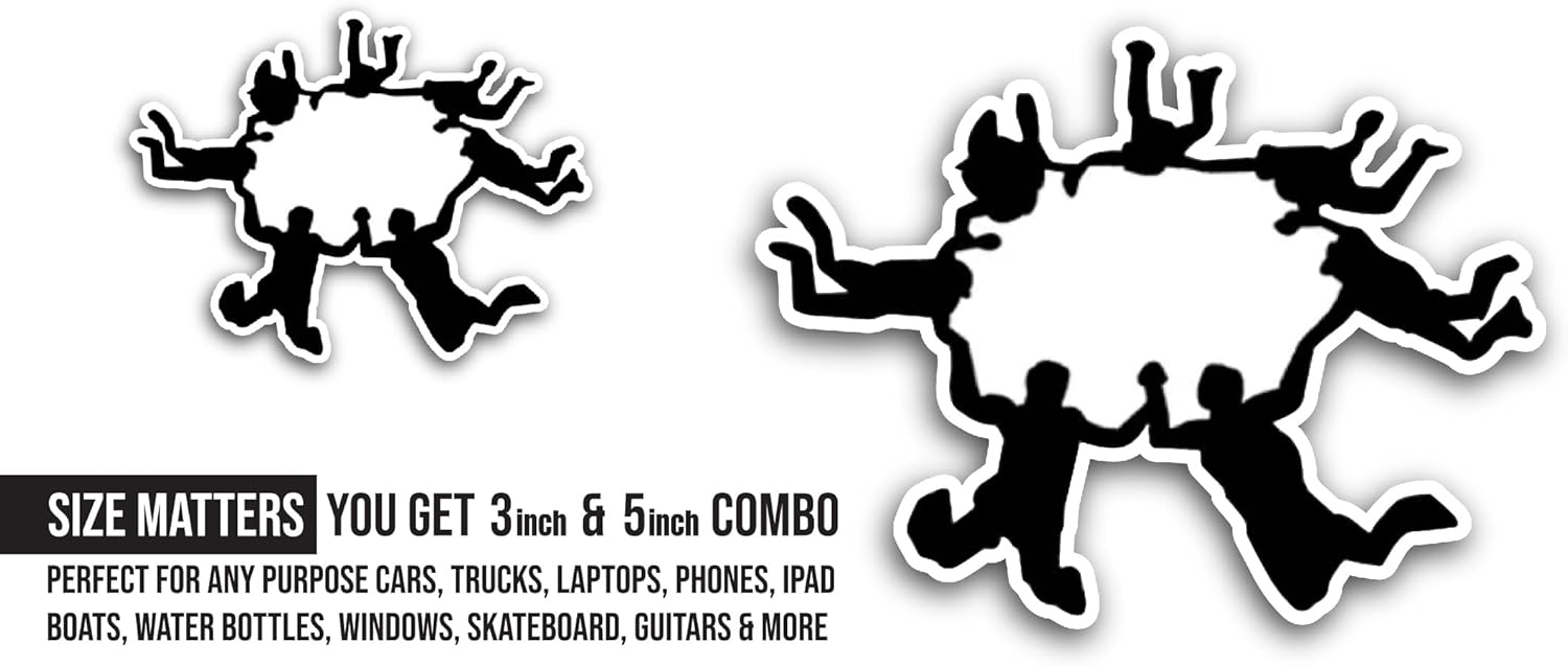 2 (Pieces) 3" and 5" Skydiving' Men's Sticker, Waterproof Vinyl Decals for Many Purpose Like Cars, Trucks, Laptops, Phones, Windows and More