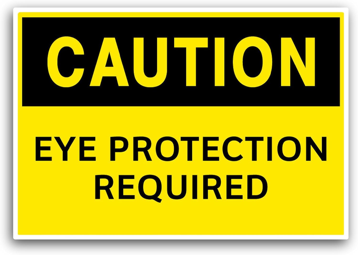 2 (Pieces) 3" and 5" Eye Protection Required Sticker, Waterproof Vinyl Decals for Many Purpose Like Cars, Trucks, Laptops, Phones, Windows and More