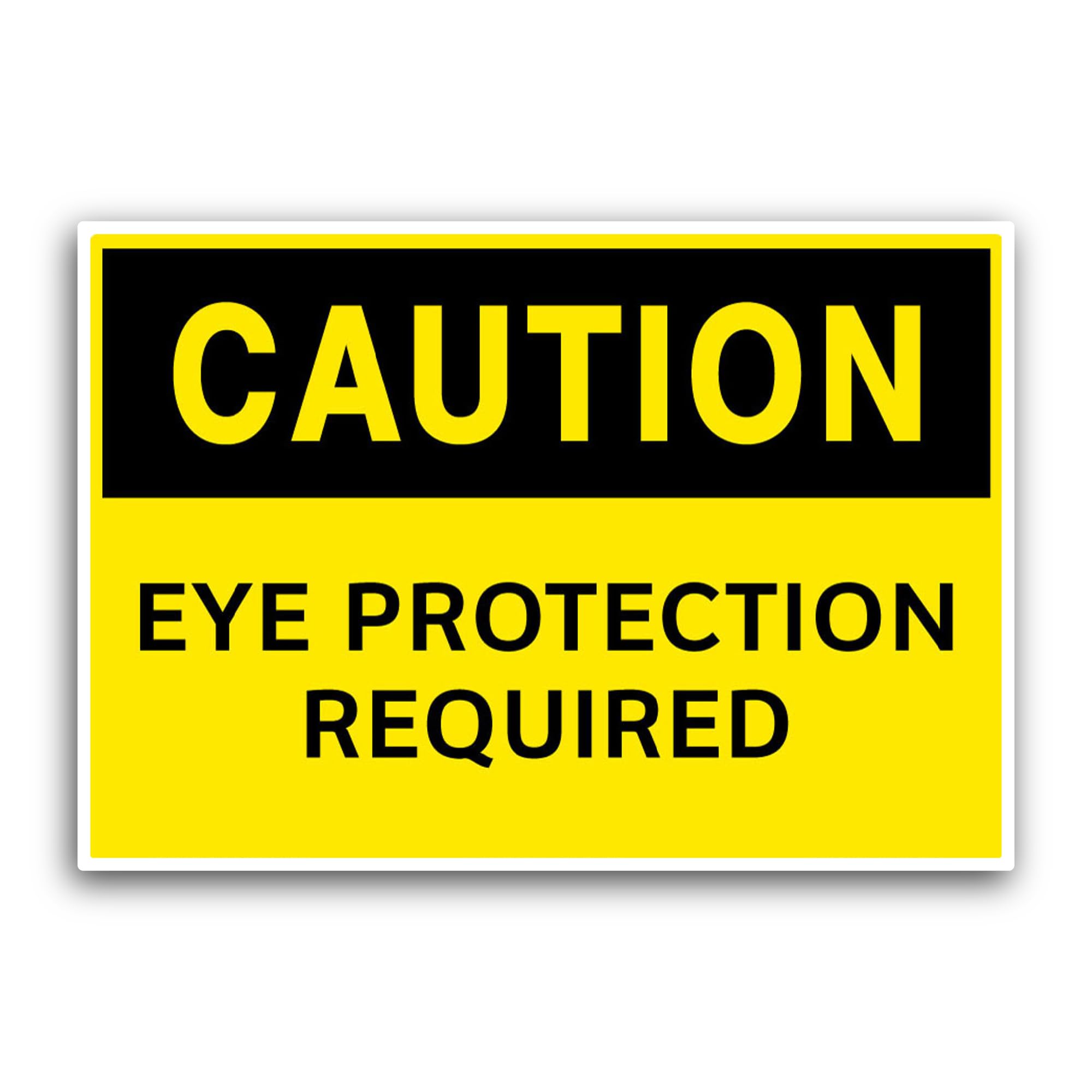 2 (Pieces) 3" and 5" Eye Protection Required Sticker, Waterproof Vinyl Decals for Many Purpose Like 