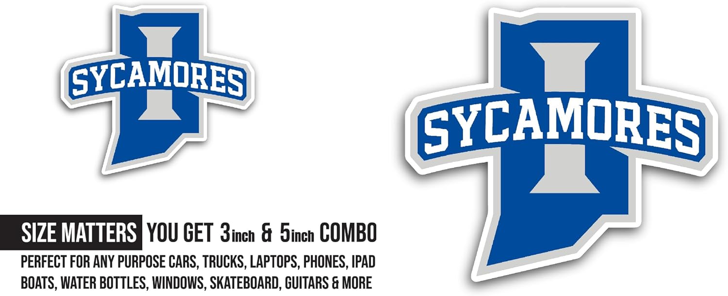 2 (Pieces) 3" and 5" Sycam0res Sticker, Waterproof Vinyl Decals for Many Purpose Like Cars, Trucks, Laptops, Phones, Windows and More