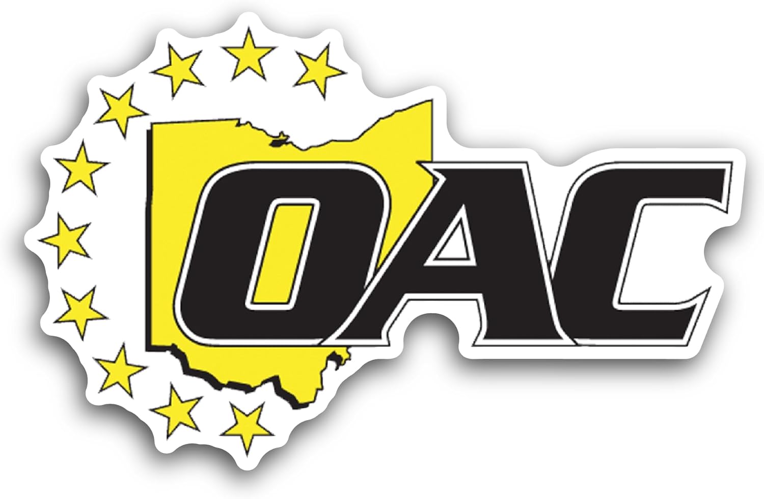 2 (Pieces) 3" and 5" Ohi0 Athletic Conference Sticker, Waterproof Vinyl Decals for Many Purpose Like Cars, Trucks, Laptops, Phones, Windows and More