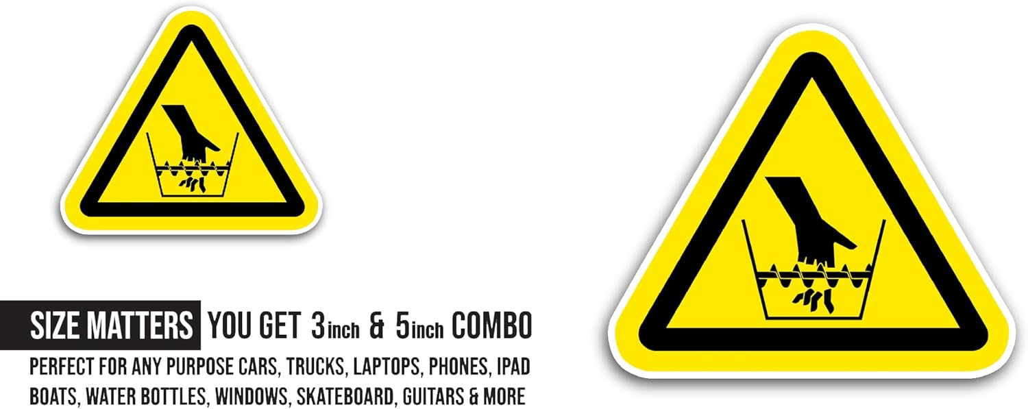 2 (Pieces) 3" and 5" Corrosive Substances Sticker, Waterproof Vinyl Decals for Many Purpose Like Cars, Trucks, Laptops, Phones, Windows and More