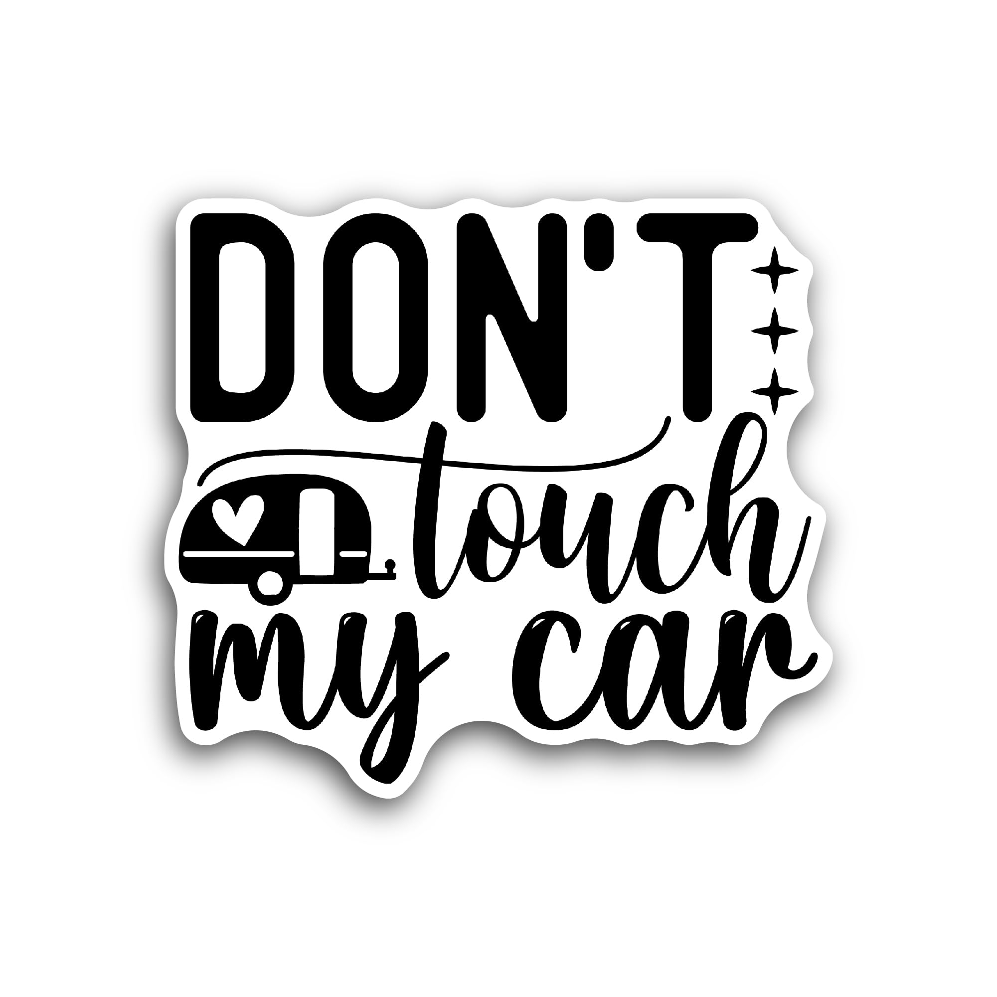 2 (Pieces) 3" and 5" Don't Touch My Car Sticker, Waterproof Vinyl Decals for Many Purpose Like Cars,