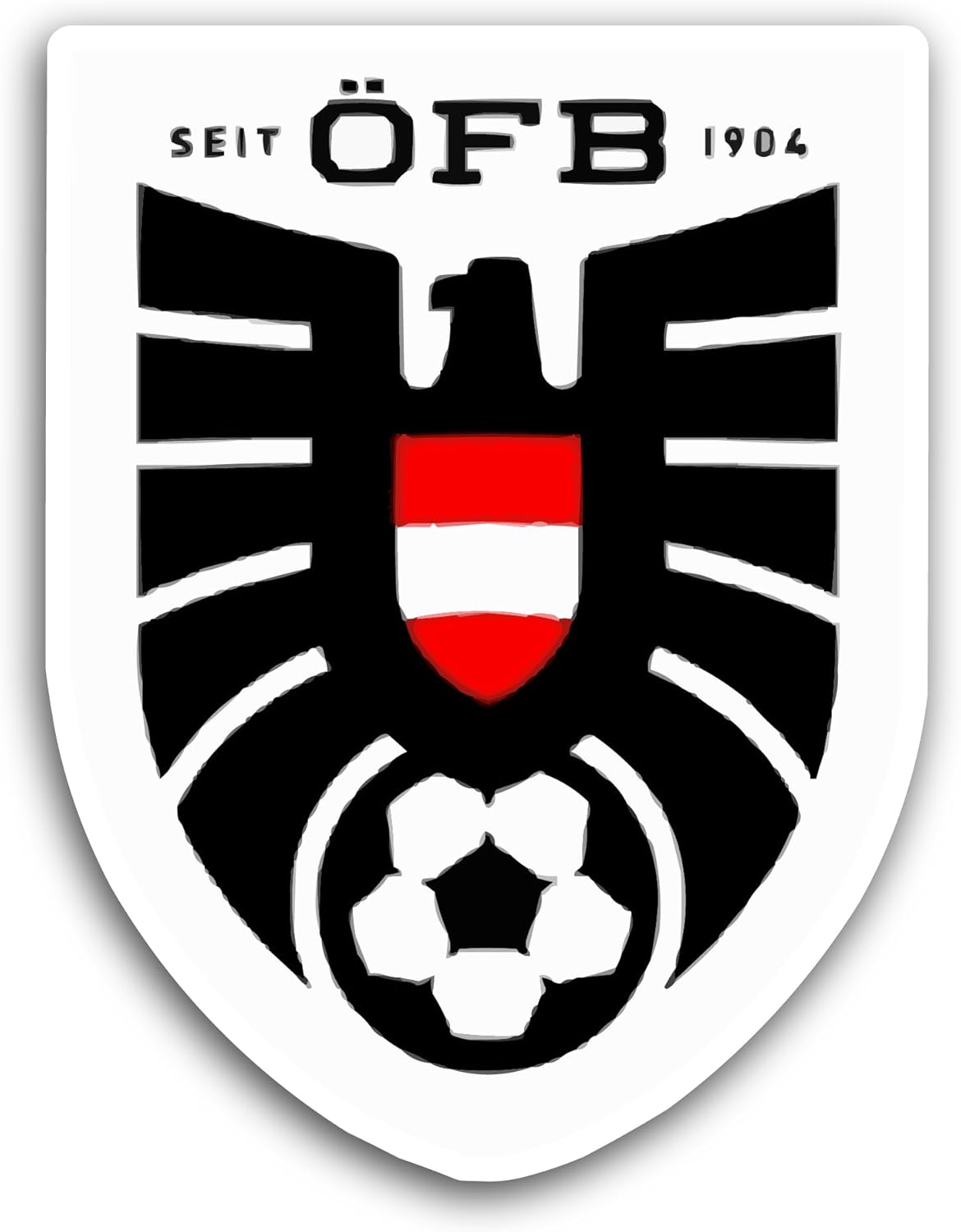2 (Pieces) 3" and 5" Austrian F00tball Ass0ciation Sticker, Waterproof Vinyl Decals for Many Purpose Like Cars, Trucks, Laptops, Phones, Windows and More