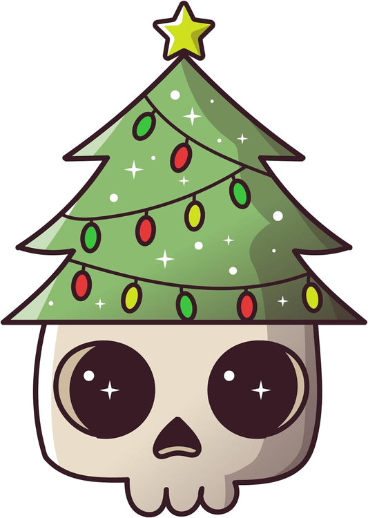 Inspirational Quote Xmas Tree Skull Motivational Sticker Vinyl Decal Motivation Stickers- 5" Vinyl Sticker Waterproof