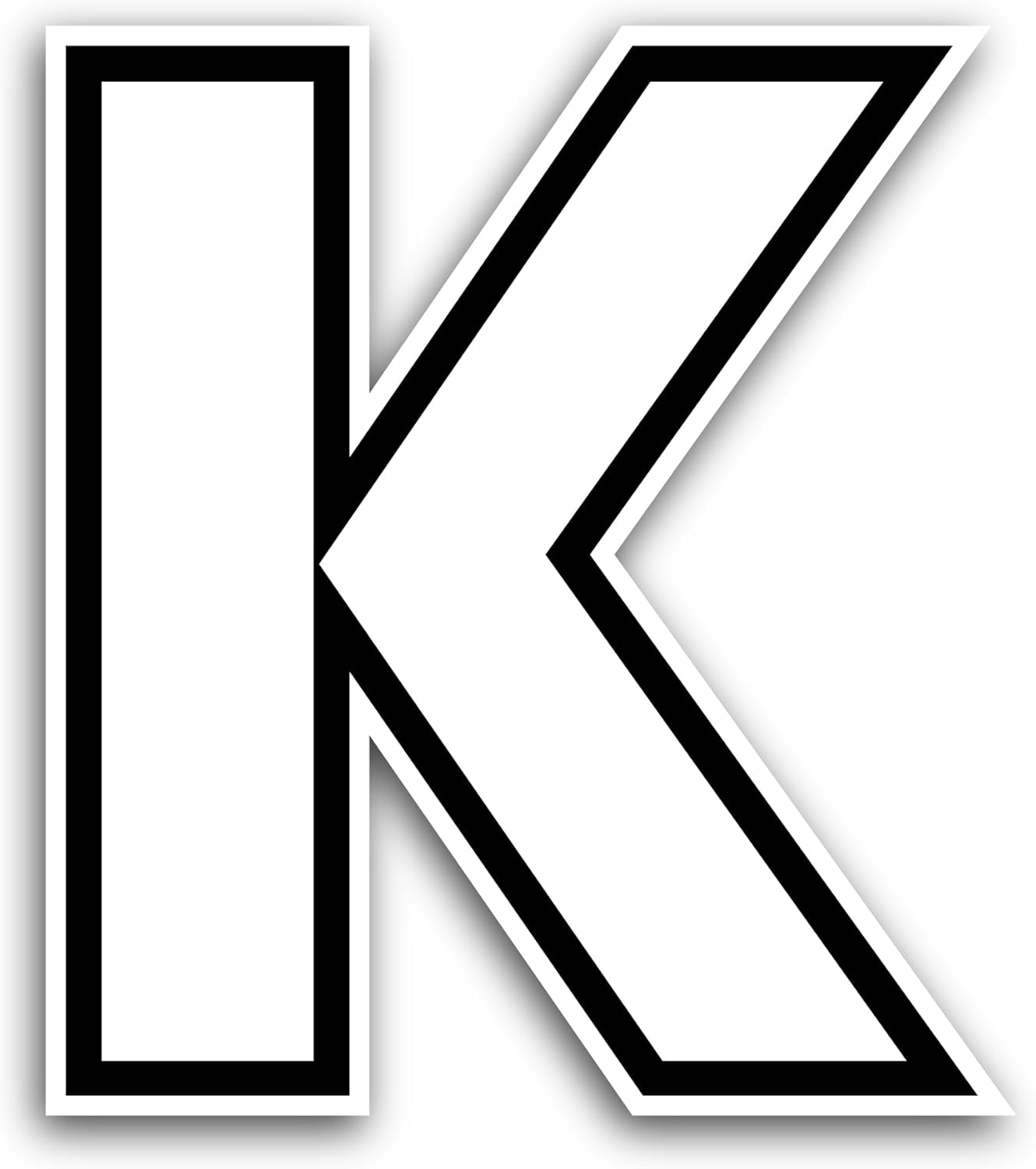 2 (Pieces) 3" and 5" Letter K Sticker, Waterproof Vinyl Decals for Many Purpose Like Cars, Trucks, Laptops, Phones, Windows and More